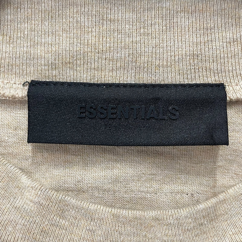 ESSENTIALS/T-Shirt/L/Cotton/BEG/RUBBER LOGO ON FRONT