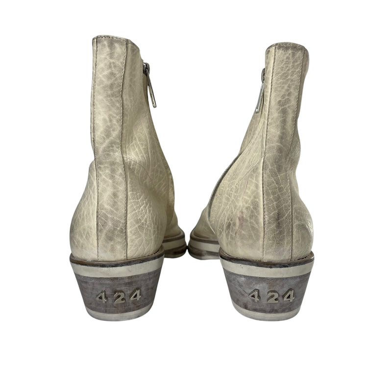 424(FourTwoFour)/Chelsea Boots/EU 39/Leather/WHT/