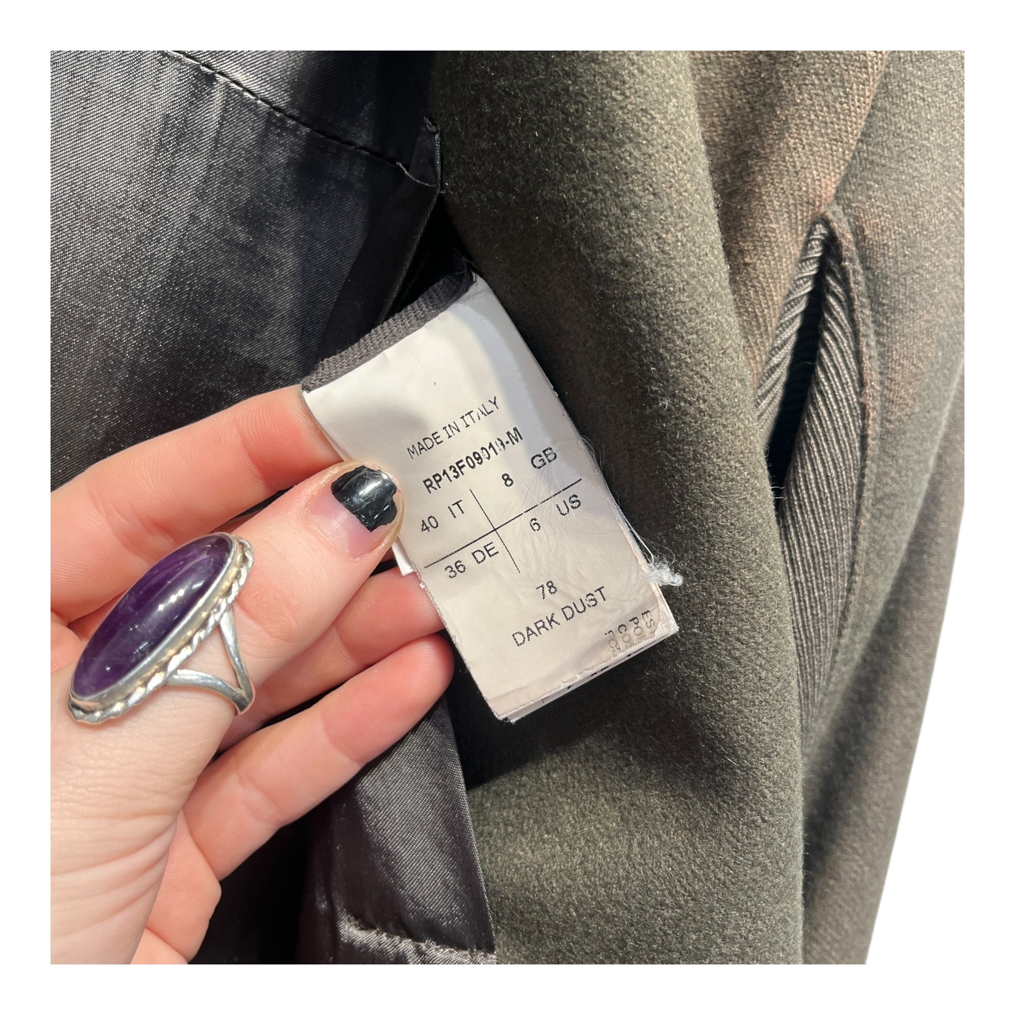Rick Owens/Coat/6/Wool/BRW/SILK LINING/ PATINA ON WOOL view 4