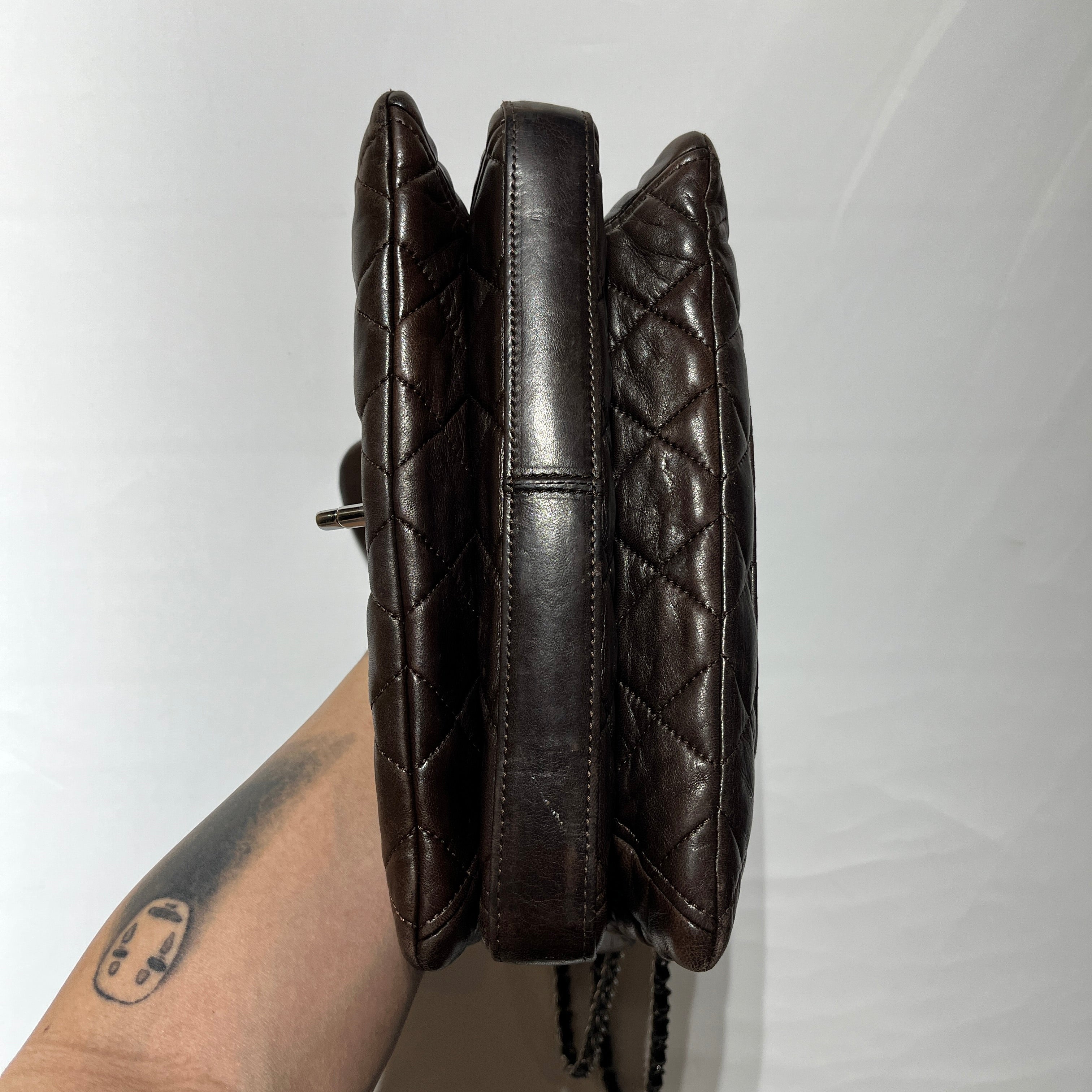 CHANEL/Hand Bag/Leather/BRW/Maxi 3 Accordian Flap view 17