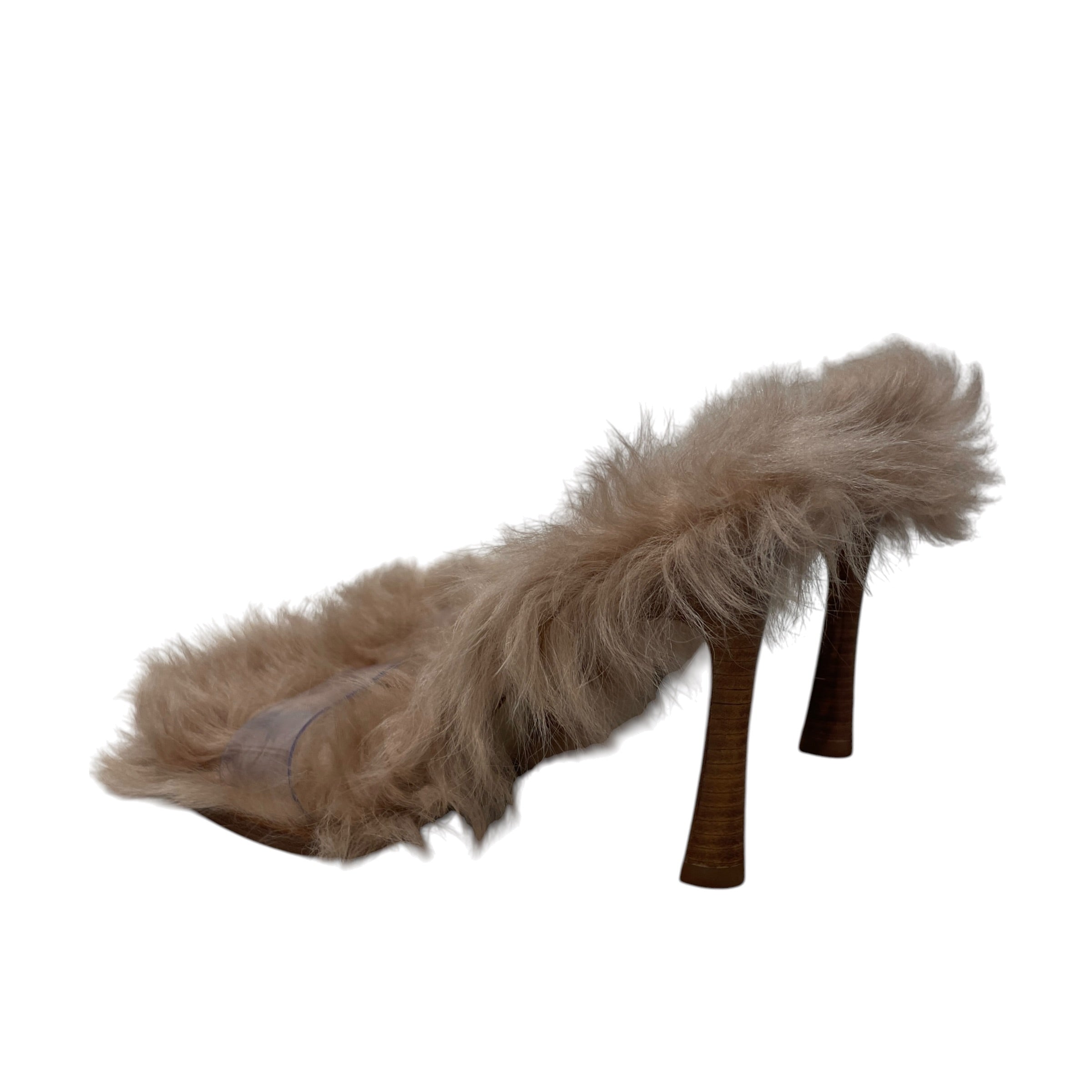 THE ATTICO/Heels/EU 38/Fake Fur/KHK/FUR GLADIATOR SANDAL HEELS view 2