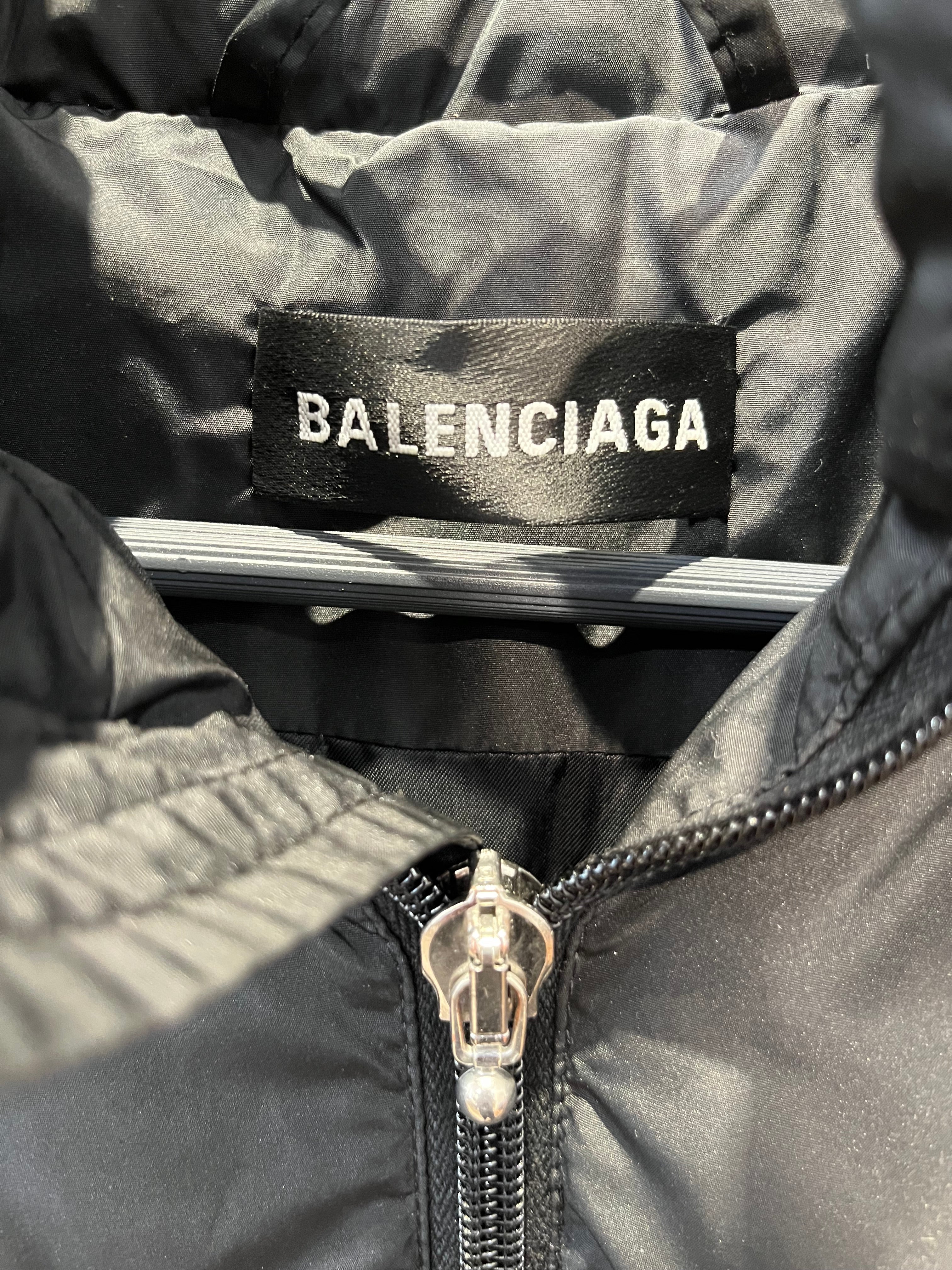 BALENCIAGA/Puffer Jkt/48/Cotton/BLK/LOGO DOWN view 3