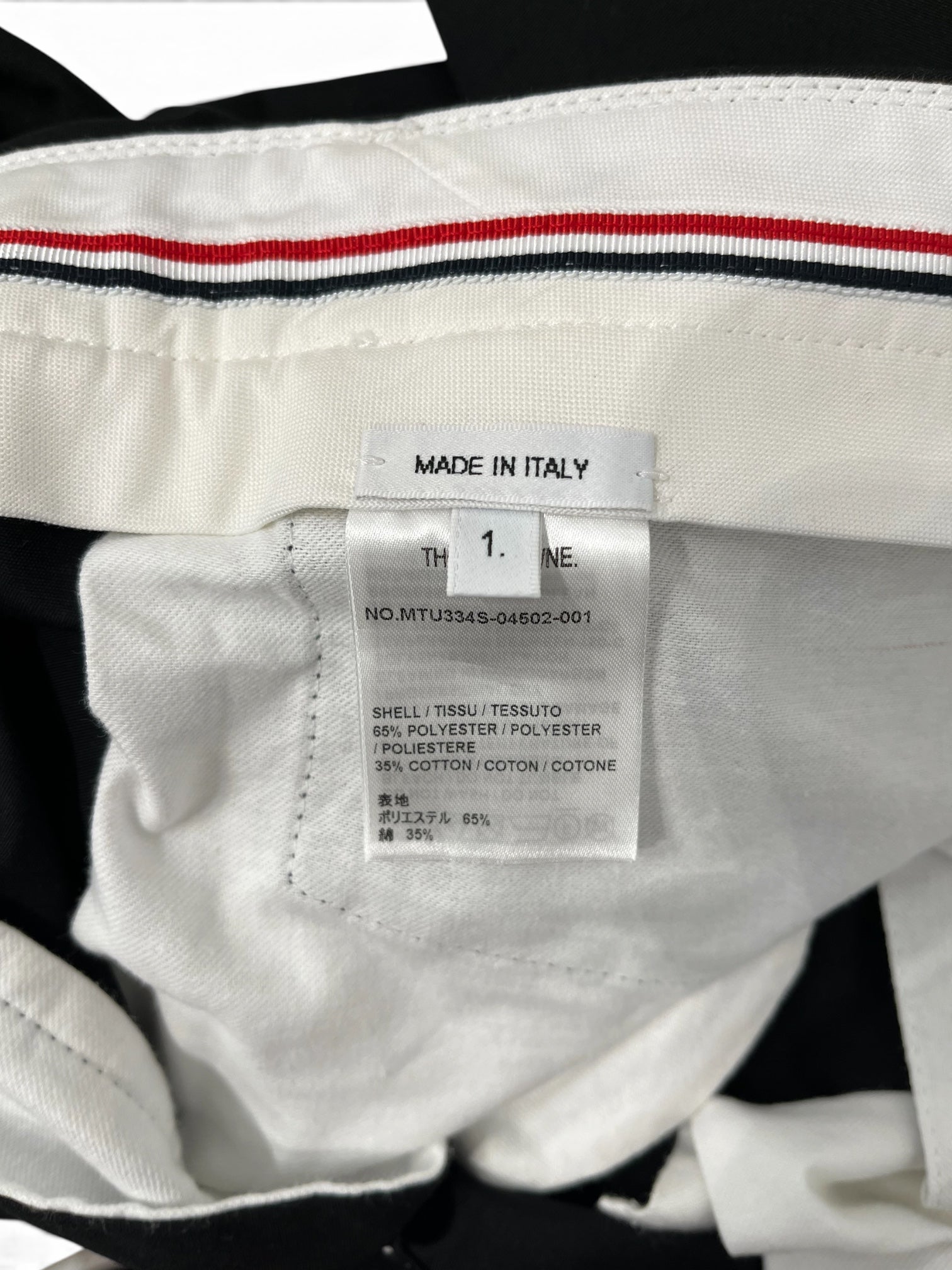 THOM BROWNE. NEW YORK/Slacks/1/Cotton/BLK/WHT STITCHING view 4