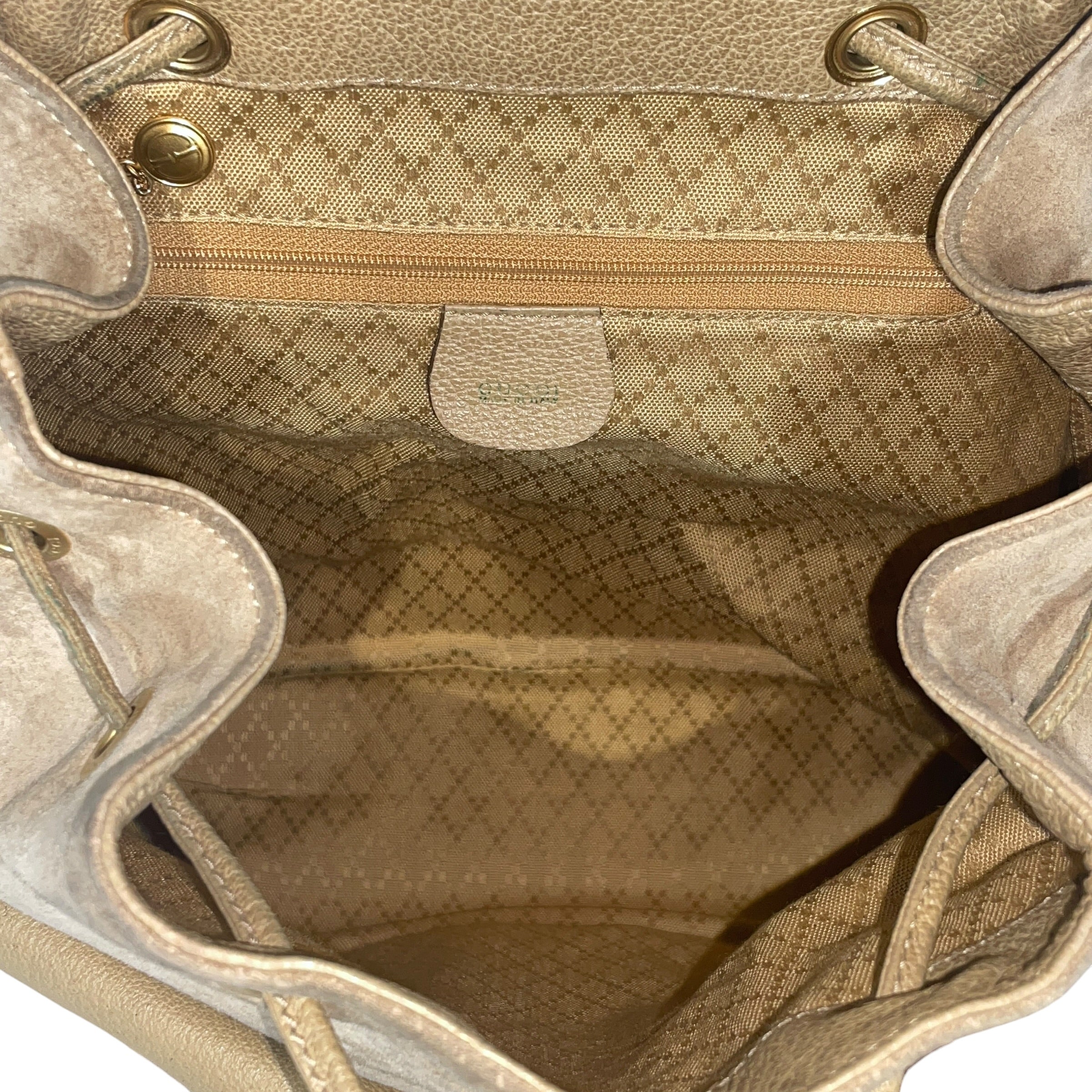 GUCCI/Backpack/Suede/BEG/Suede Bamboo Drawstring Toggle view 4