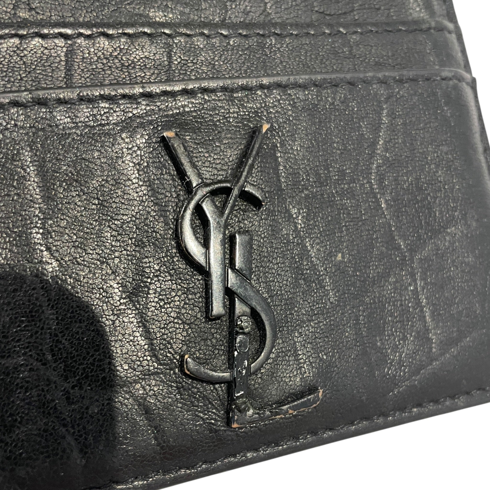 YVES SAINT LAURENT/Wallet/Leather/BLK/M's/YSL Black Logo view 5