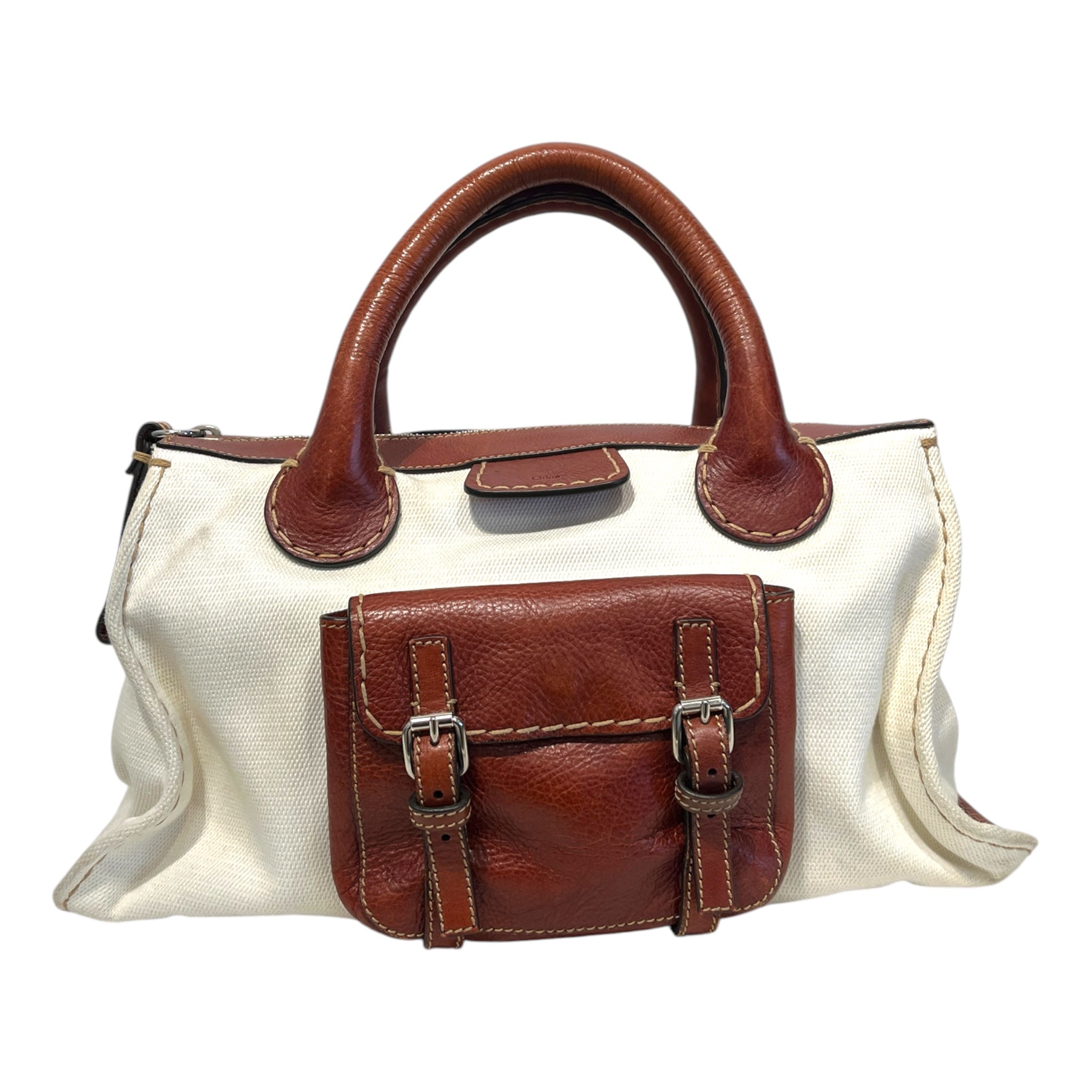 Chloe/Cross Body Bag/WHT/VINTAGE CHLOE EDITH WHITE CANV view 1