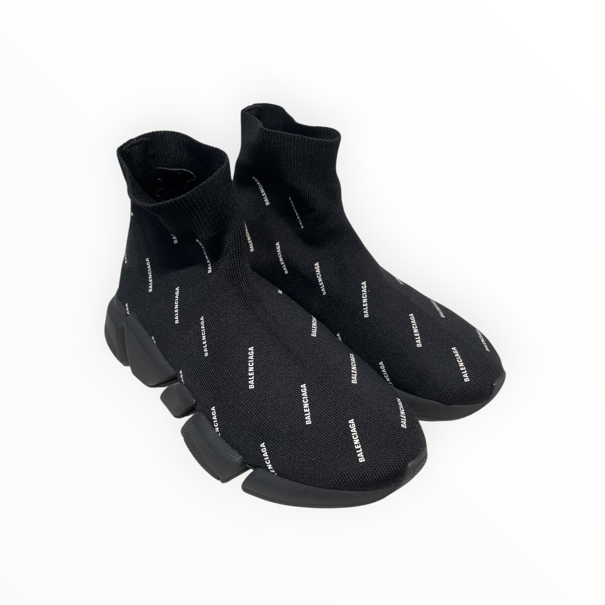 BALENCIAGA/Hi-Sneakers/US 8/Graphic/Cotton/BLK/speed