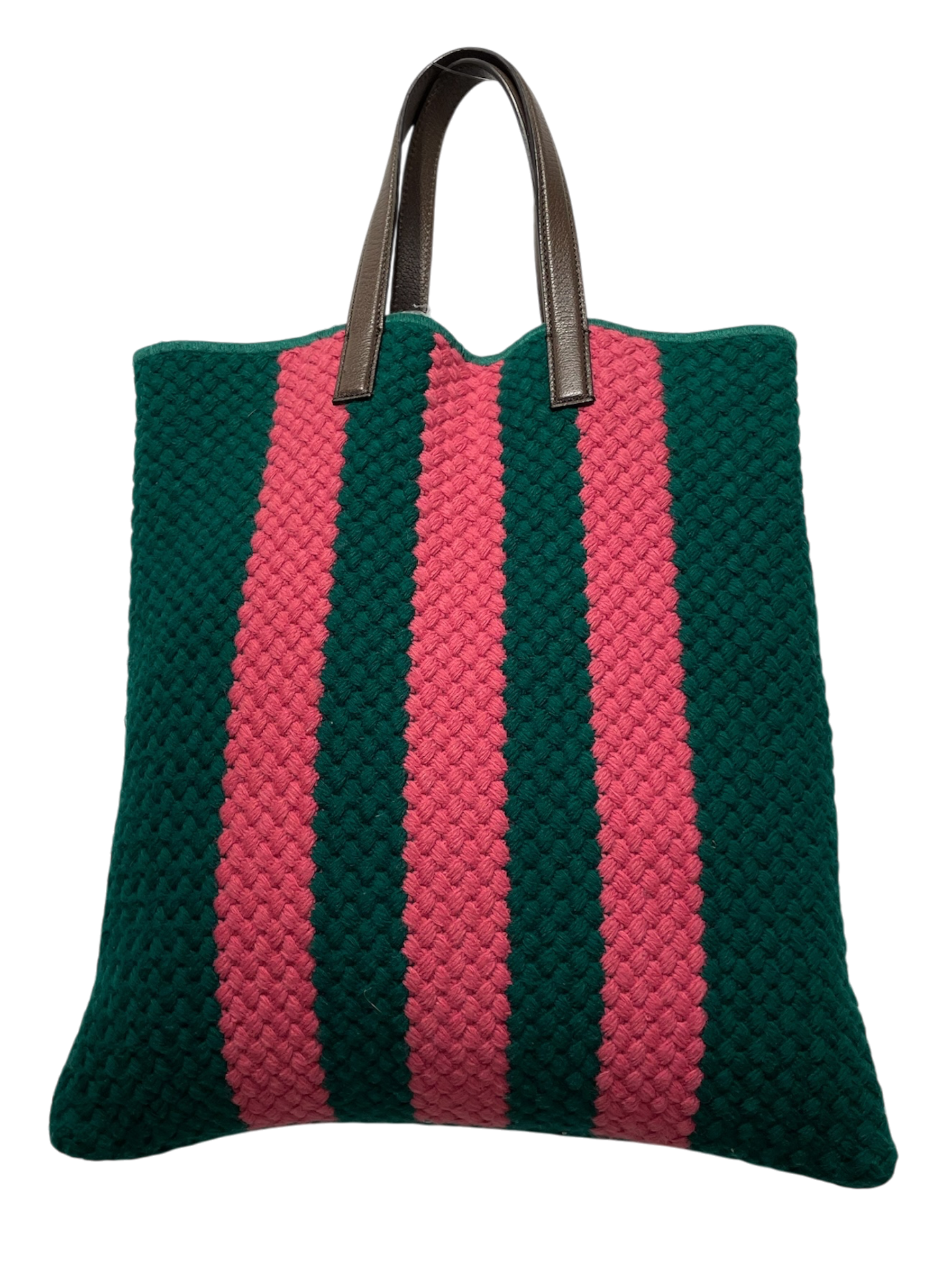 GUCCI/adidas/Tote Bag/Wool/GRN/Medium Woven, Pink Stripes view 2