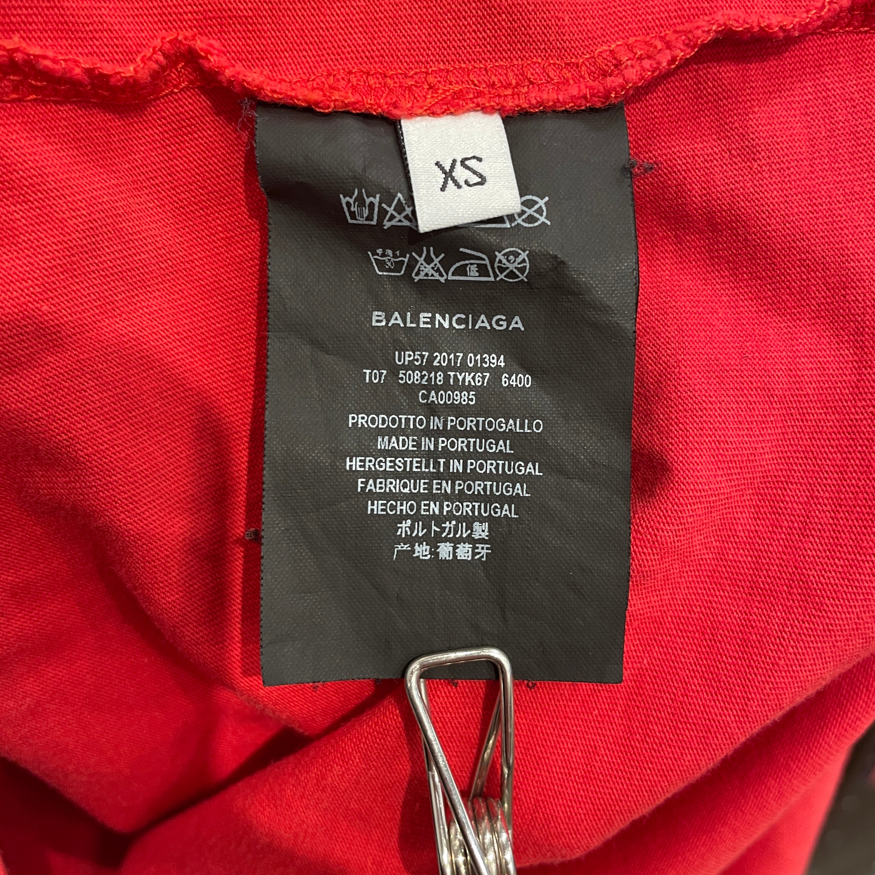 BALENCIAGA/T-Shirt/XS/Cotton/RED/Graphic/EUROPE 2018 view 4