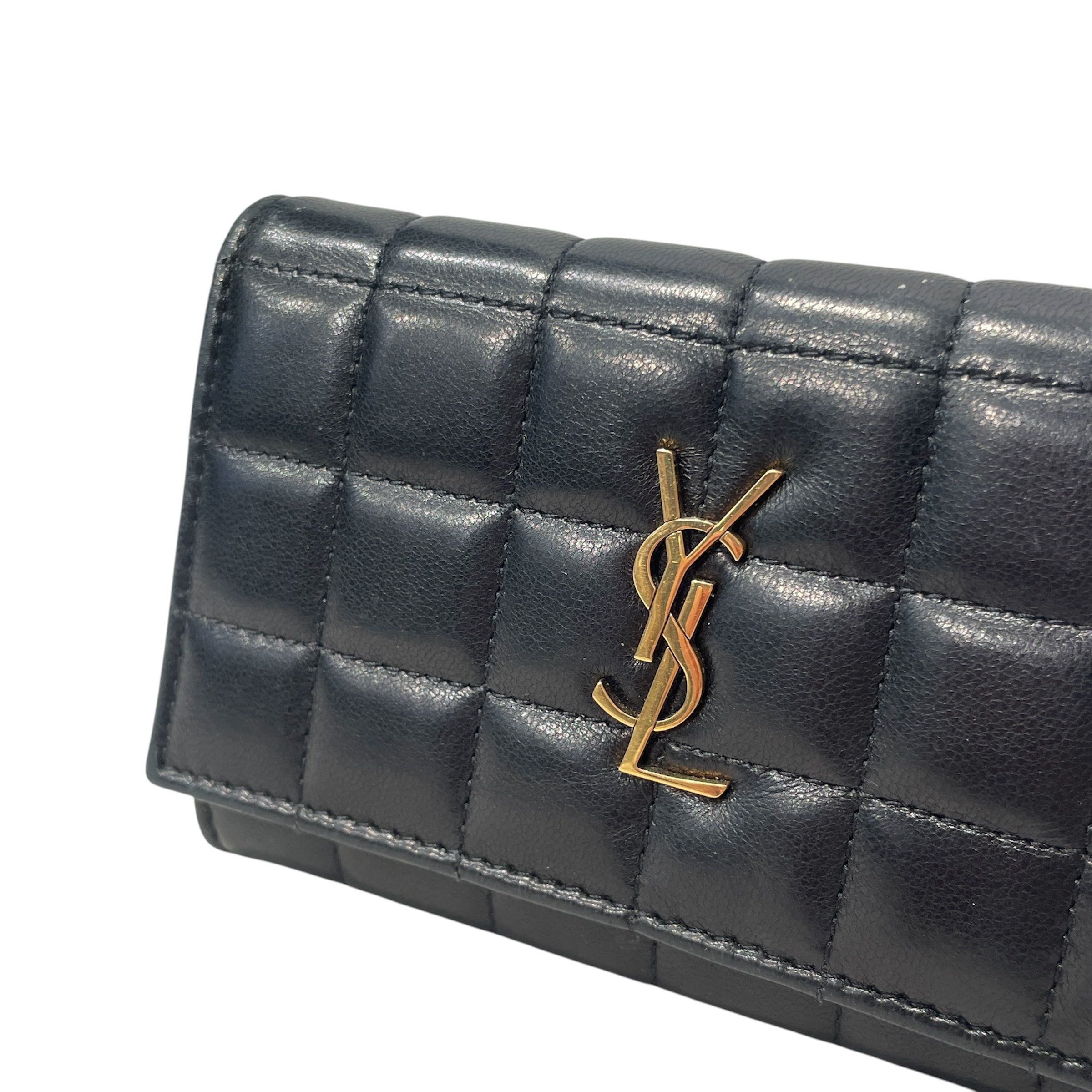 SAINT LAURENT/Wallet/Leather/BLK/Quilted Flap view 3