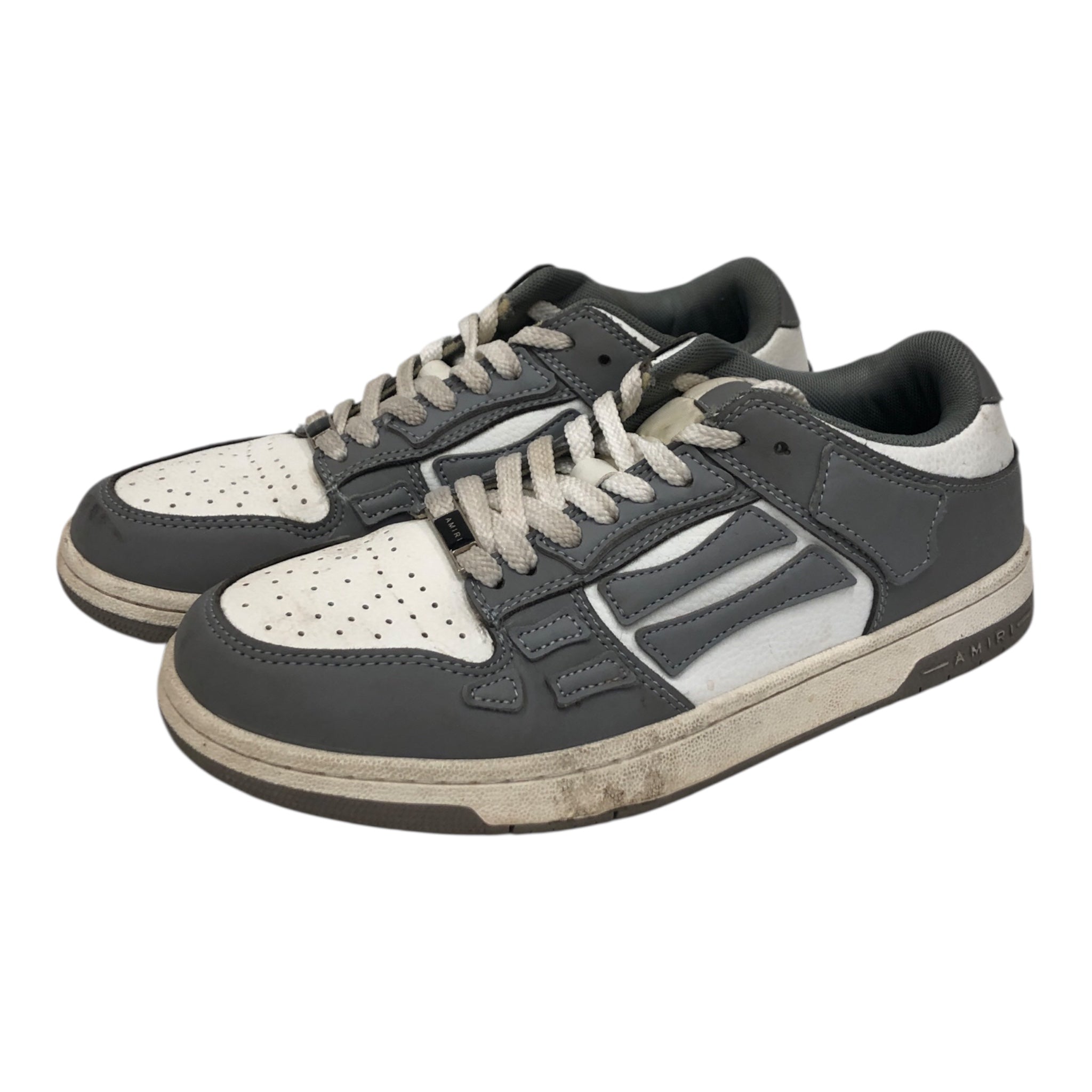 AMIRI/Low-Sneakers/US 8/Leather/GRY/Skel Top view 2