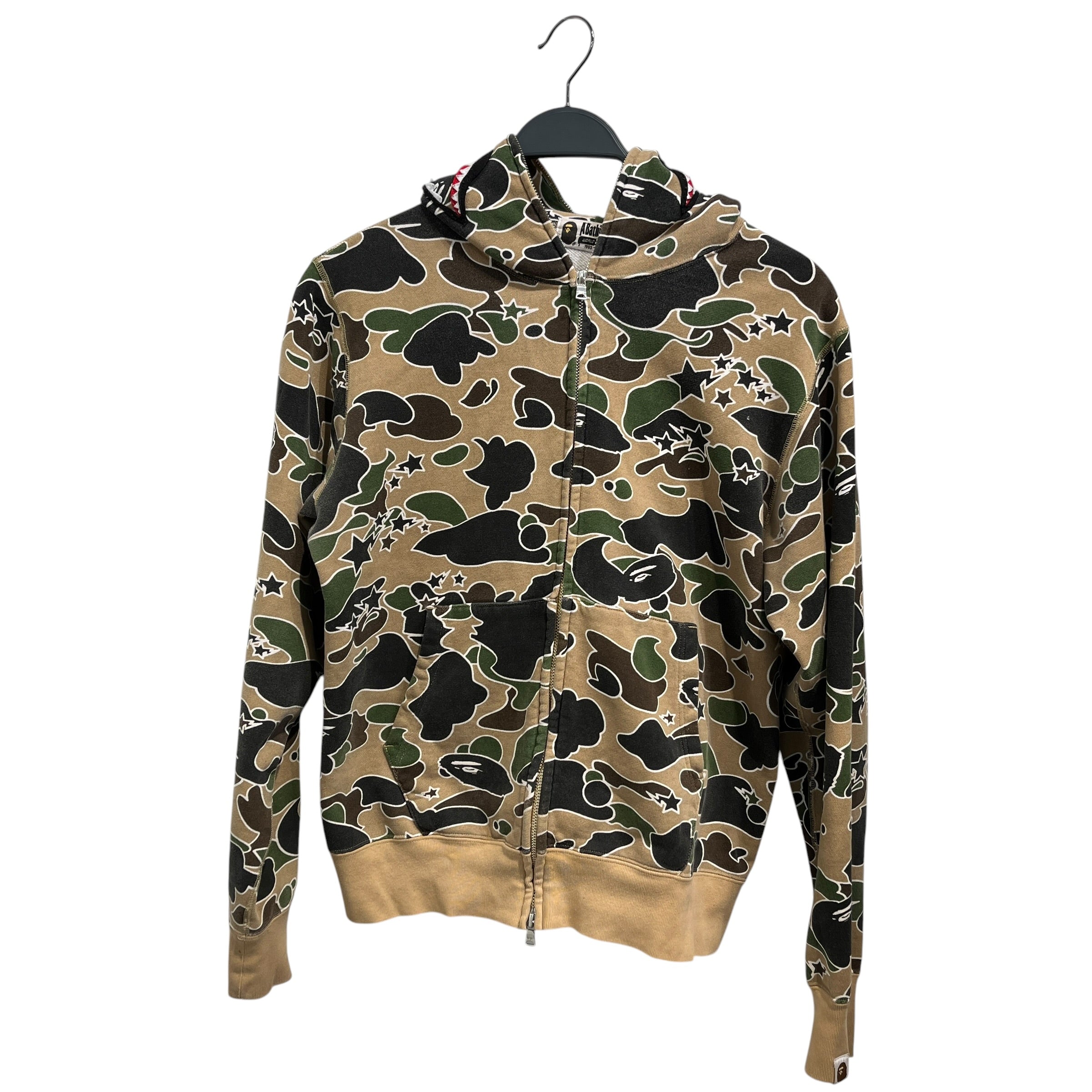 A BATHING APE/Zip Up Hoodie/M/Camouflage/Cotton/CML/Camo Shark Full Zip view 1
