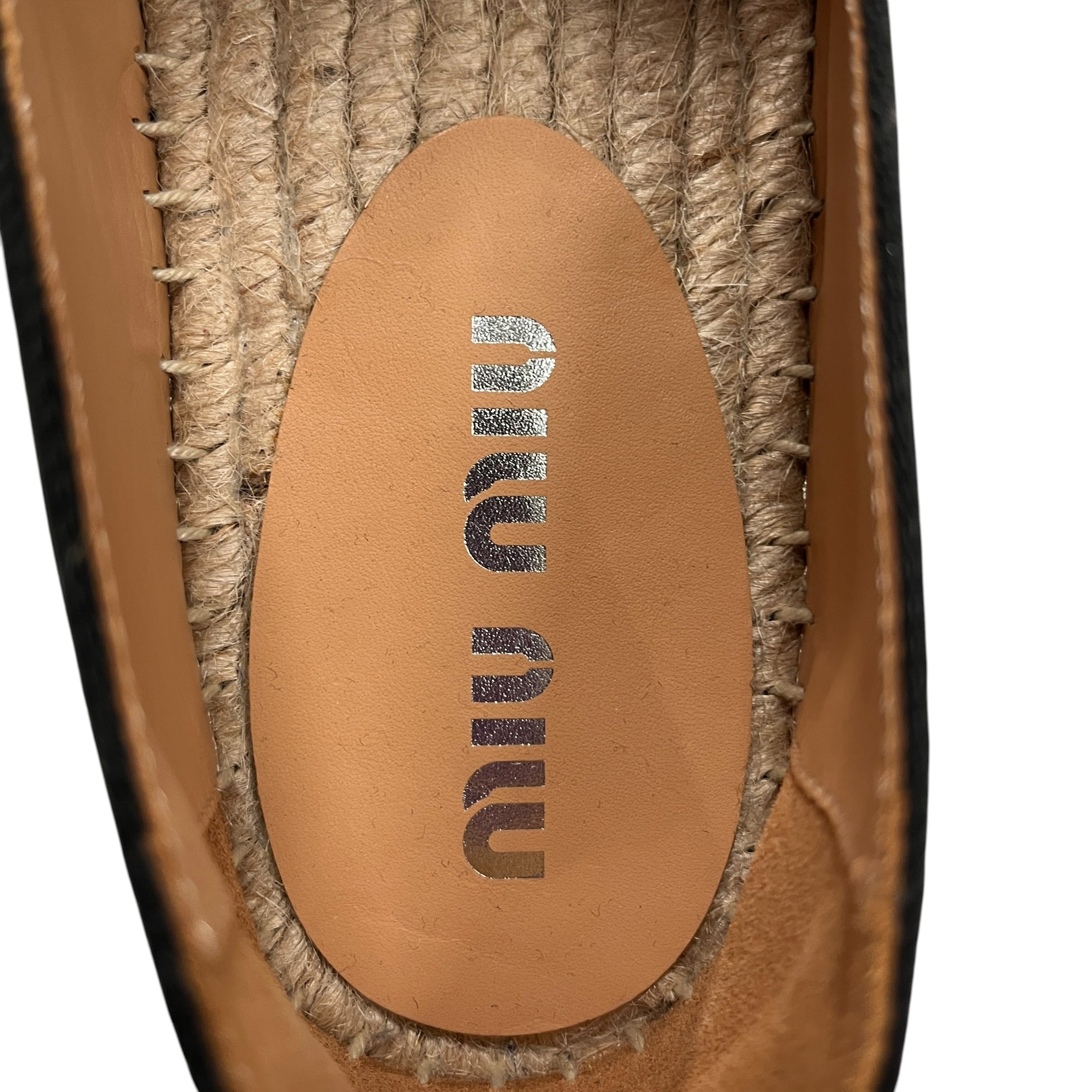MIU MIU/Espadrilles/EU 35/Cotton/BLK/beaded toe view 3