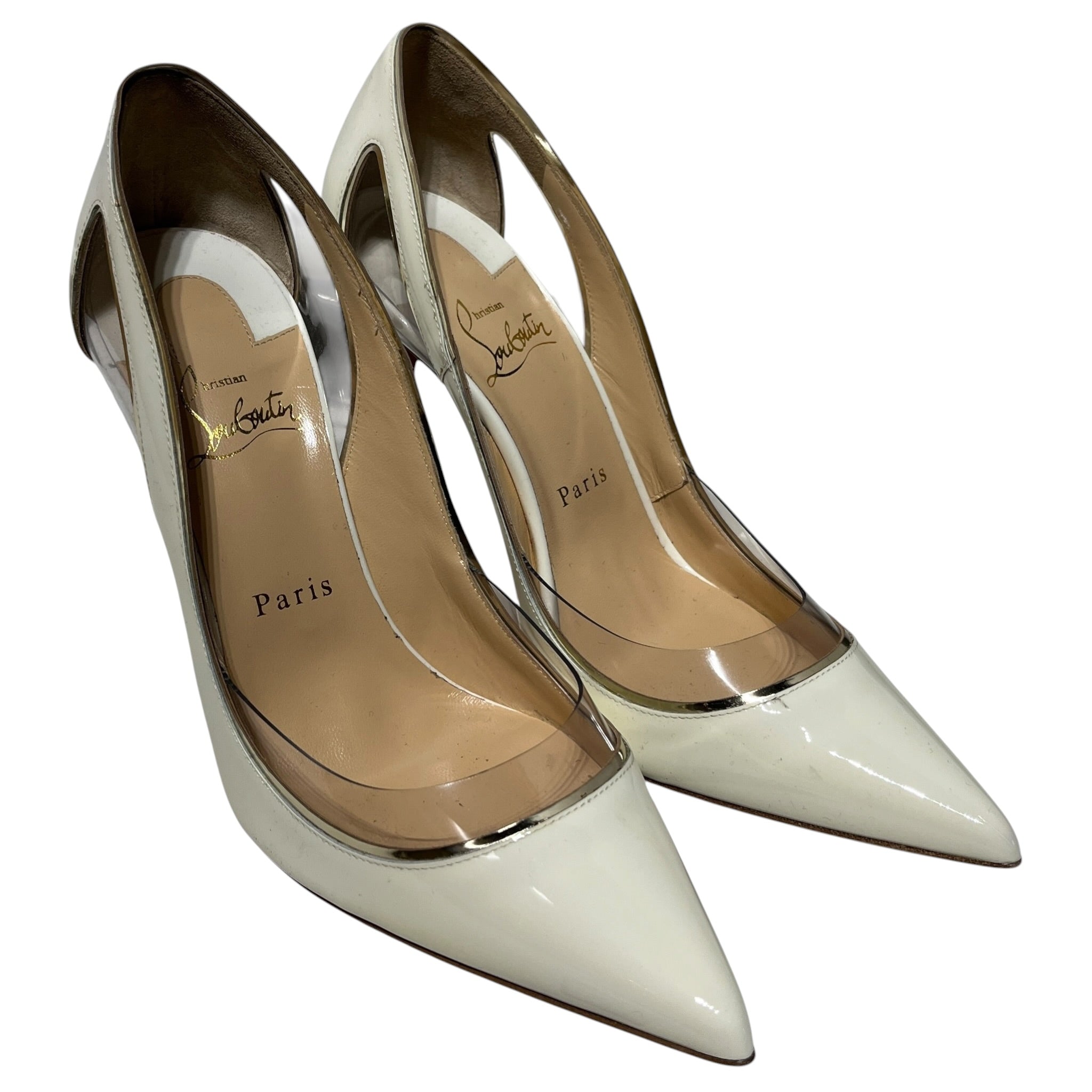 Christian Louboutin/Heels/US 8.5/Leather/CRM/Cutout Accent Pumps view 1