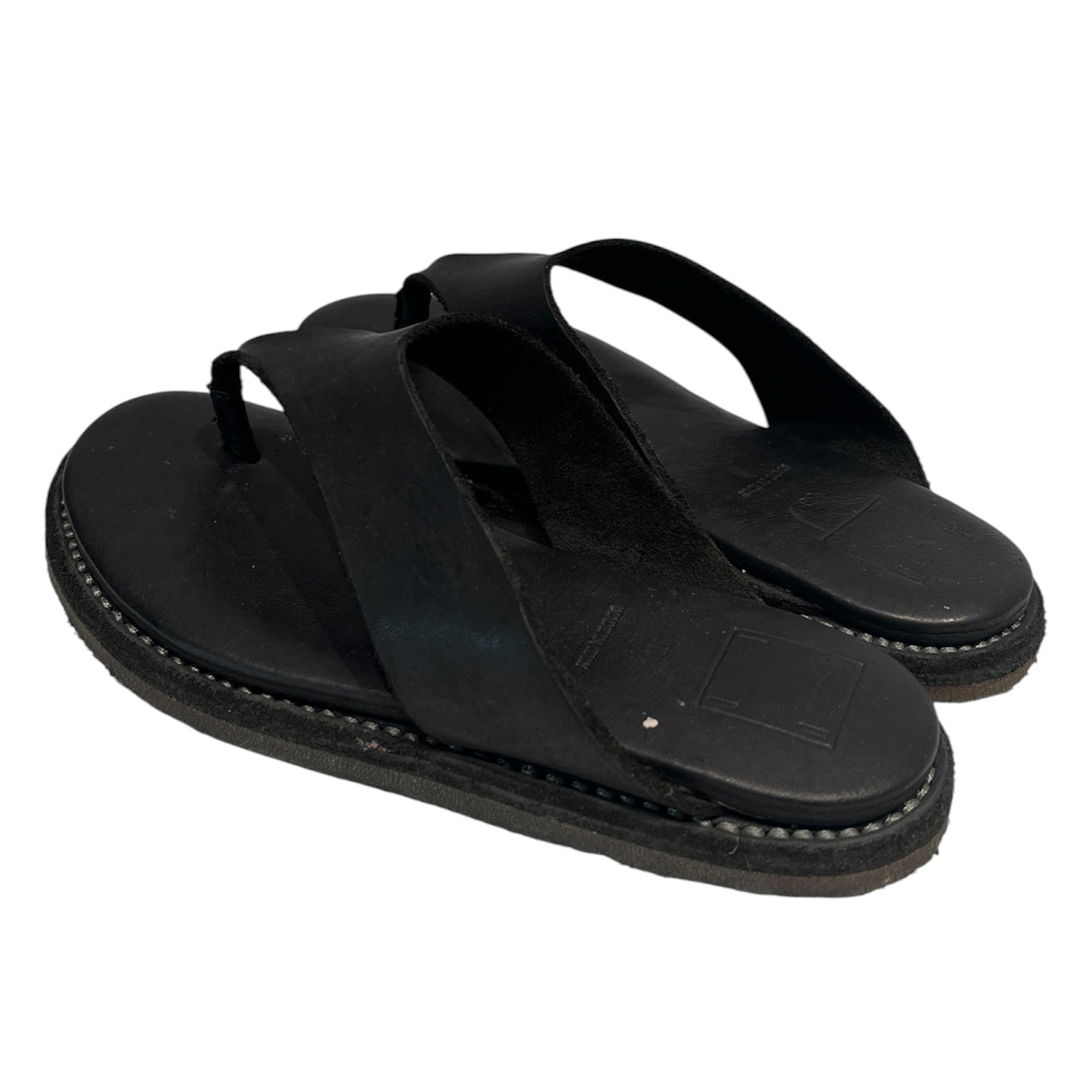 GUIDI/Sandals/EU 38/Leather/BLK/Open-Toe/FLP03 LEATHER FLIP FLOP view 2