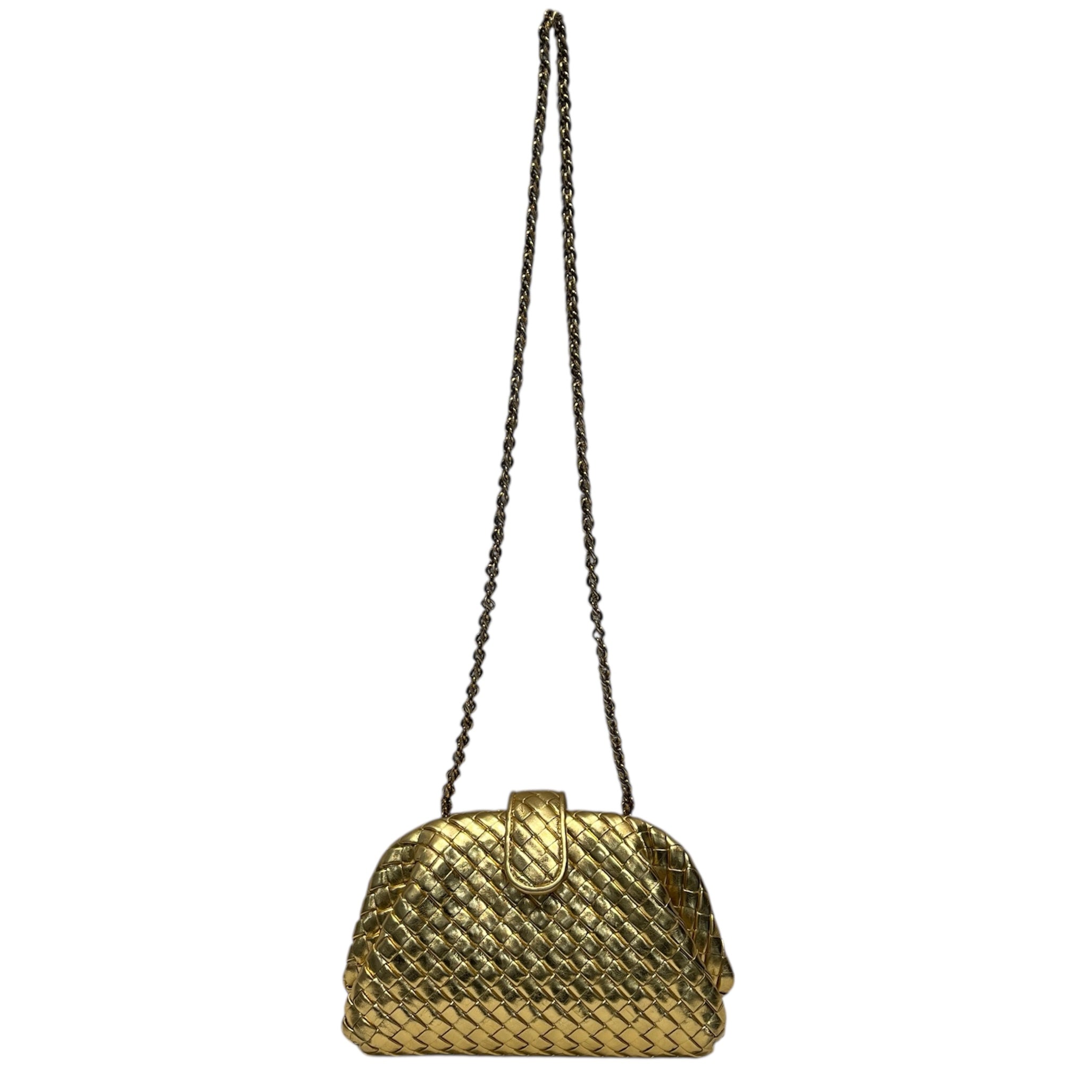 BOTTEGA VENETA/Bag/Leather/GLD/golden woven with mag closure view 1
