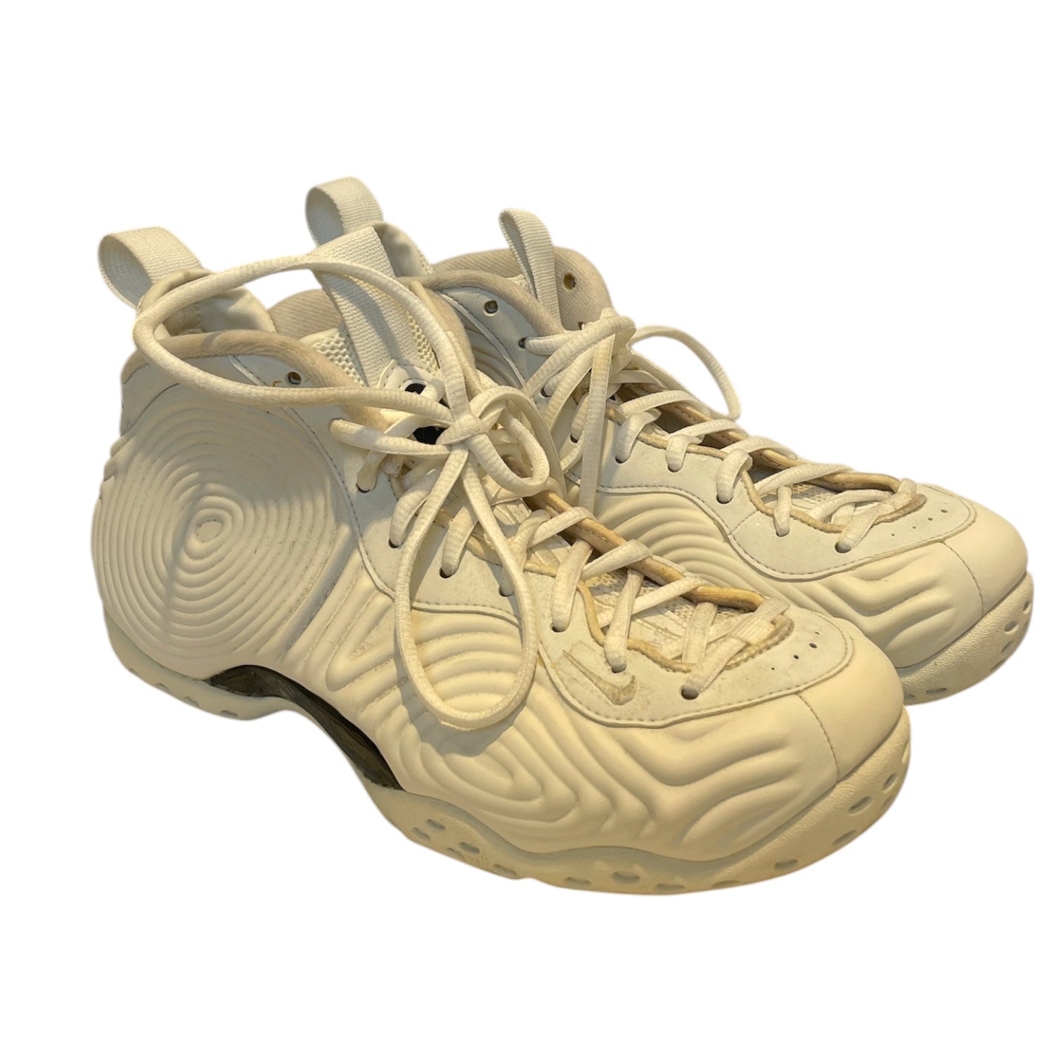 COMME des GARCONS HOMME/Hi-Sneakers/US 7/Cotton/WHT/foamposites/air bubble on tong view 1