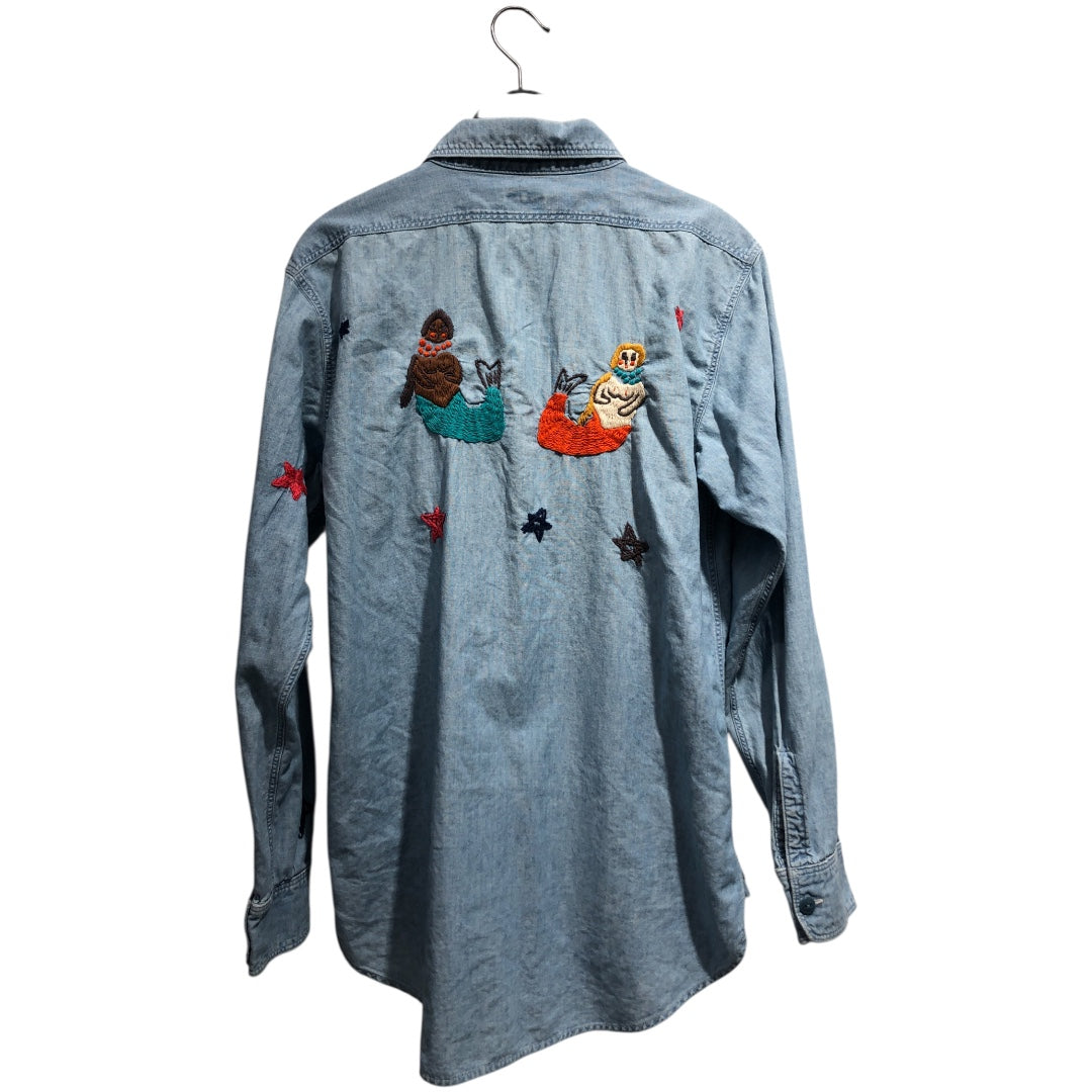 KAPITAL/LS Shirt/M/Cotton/BLU/ view 2