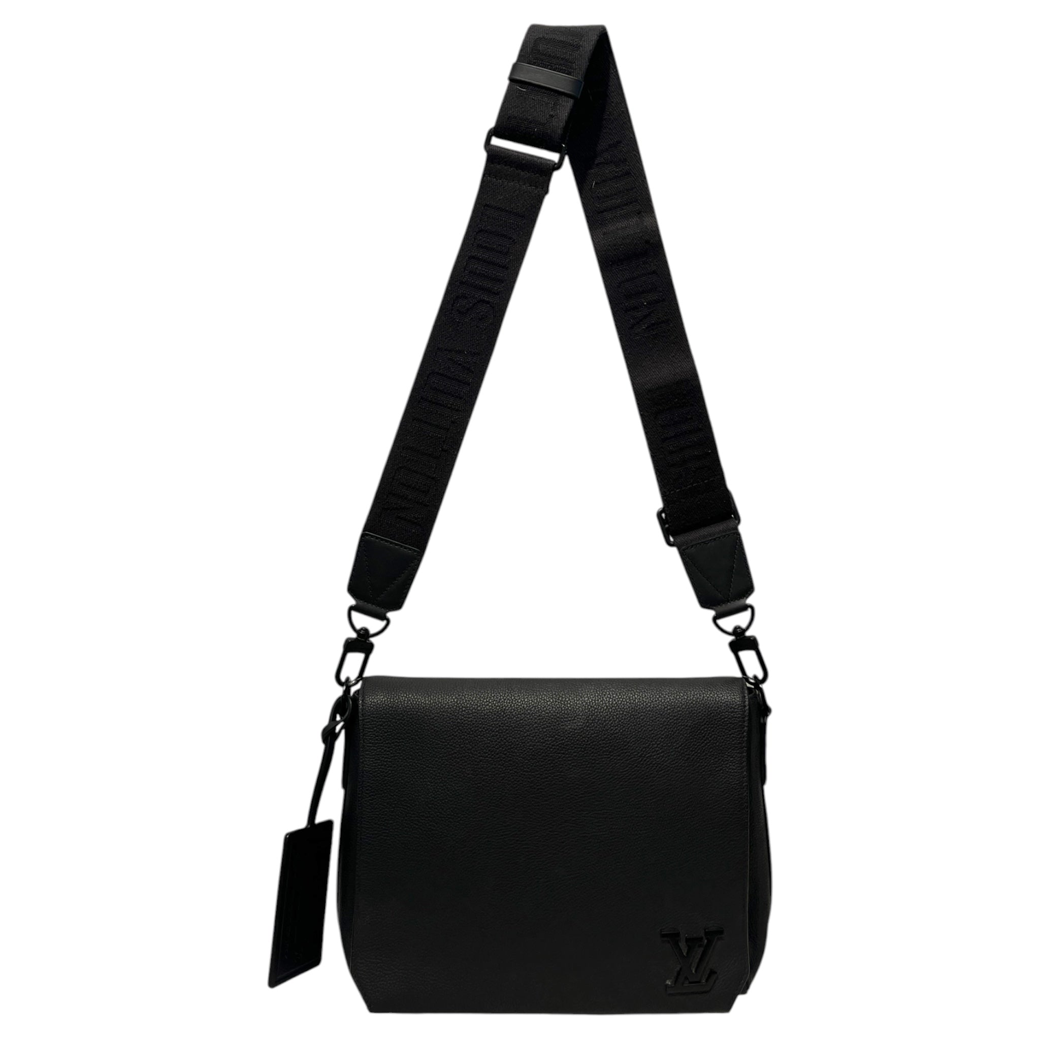 LOUIS VUITTON/Cross Body Bag/Cowhide/BLK/Leather Aerogram Takeoff view 1