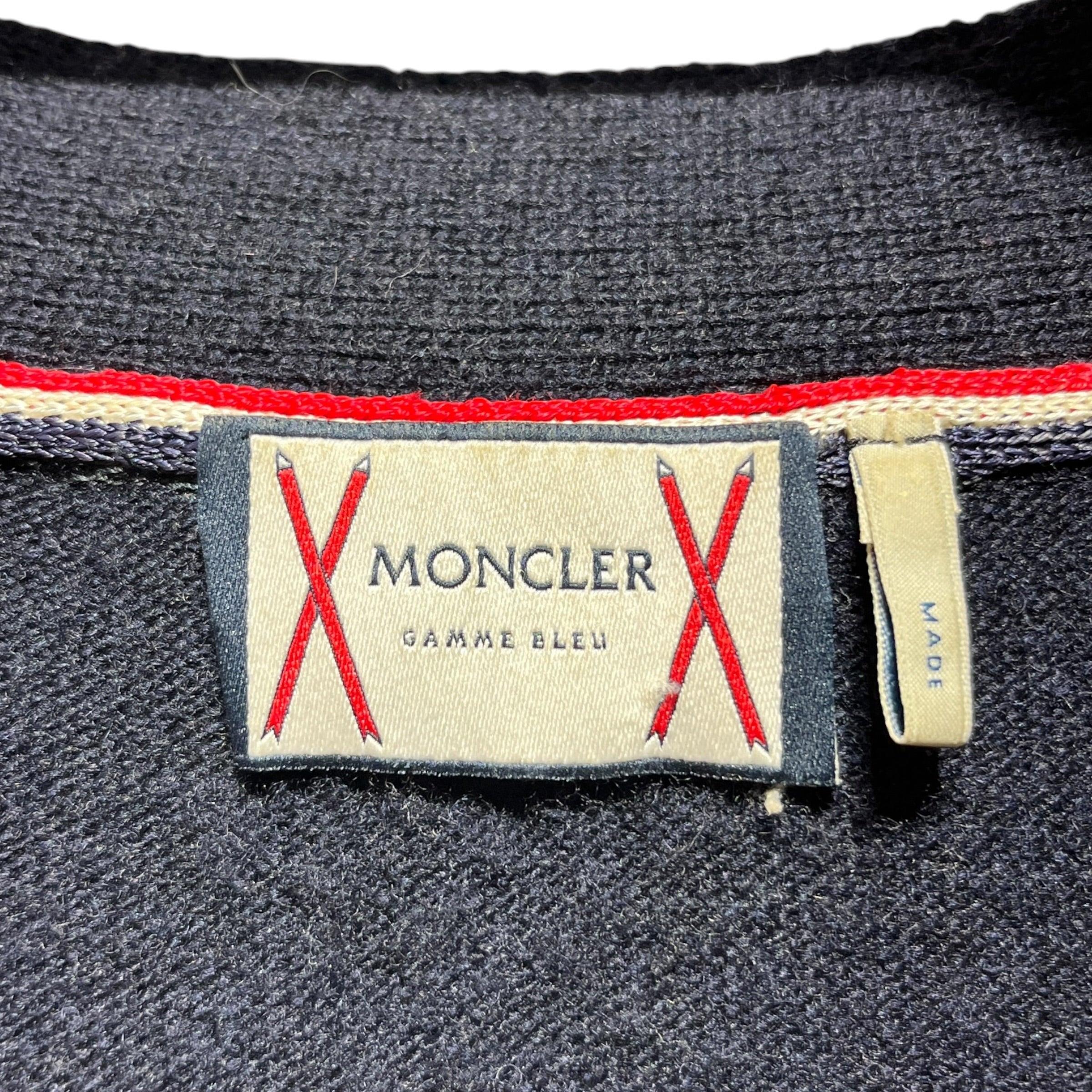 MONCLER/Cardigan/L/Plaid/Wool/NVY/quilted front view 3