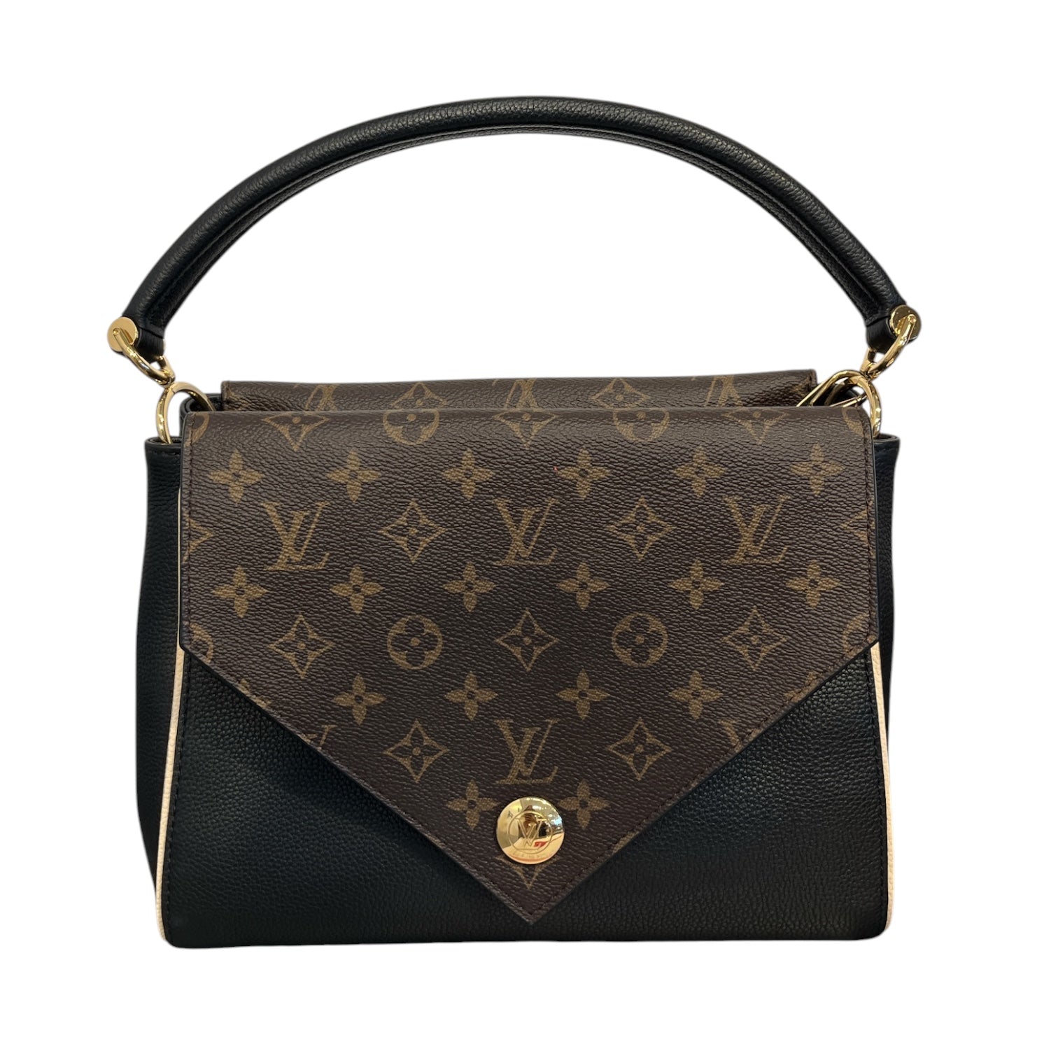 LOUIS VUITTON/Hand Bag/Monogram/Leather/BLK/DOUBLE V MONOGRAM view 1