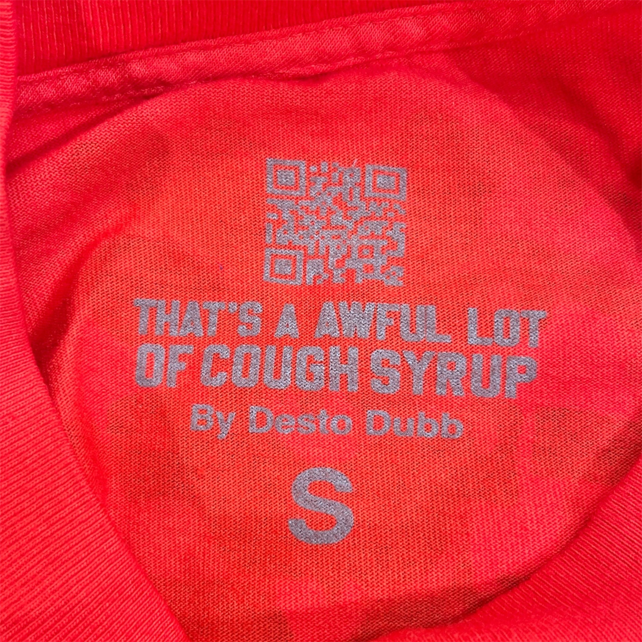 That's a Awful Lot of Cough Syrup/T-Shirt/S/Cotton/RED/All Over Print/SKELETON PRINT AOP view 3