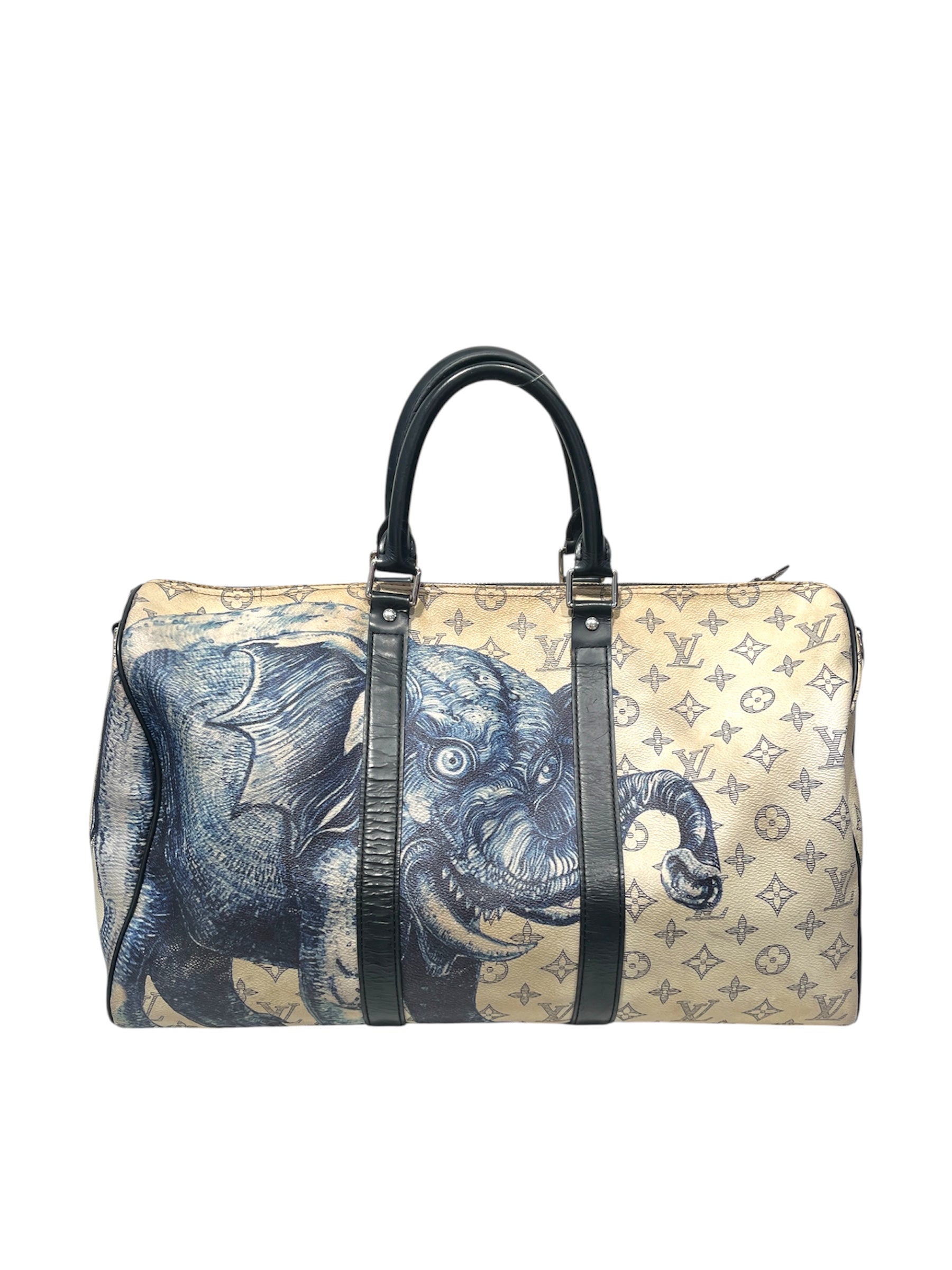 LOUIS VUITTON/Bag/All Over Print/Leather/CRM/Keepall Bandouliere 45 view 2