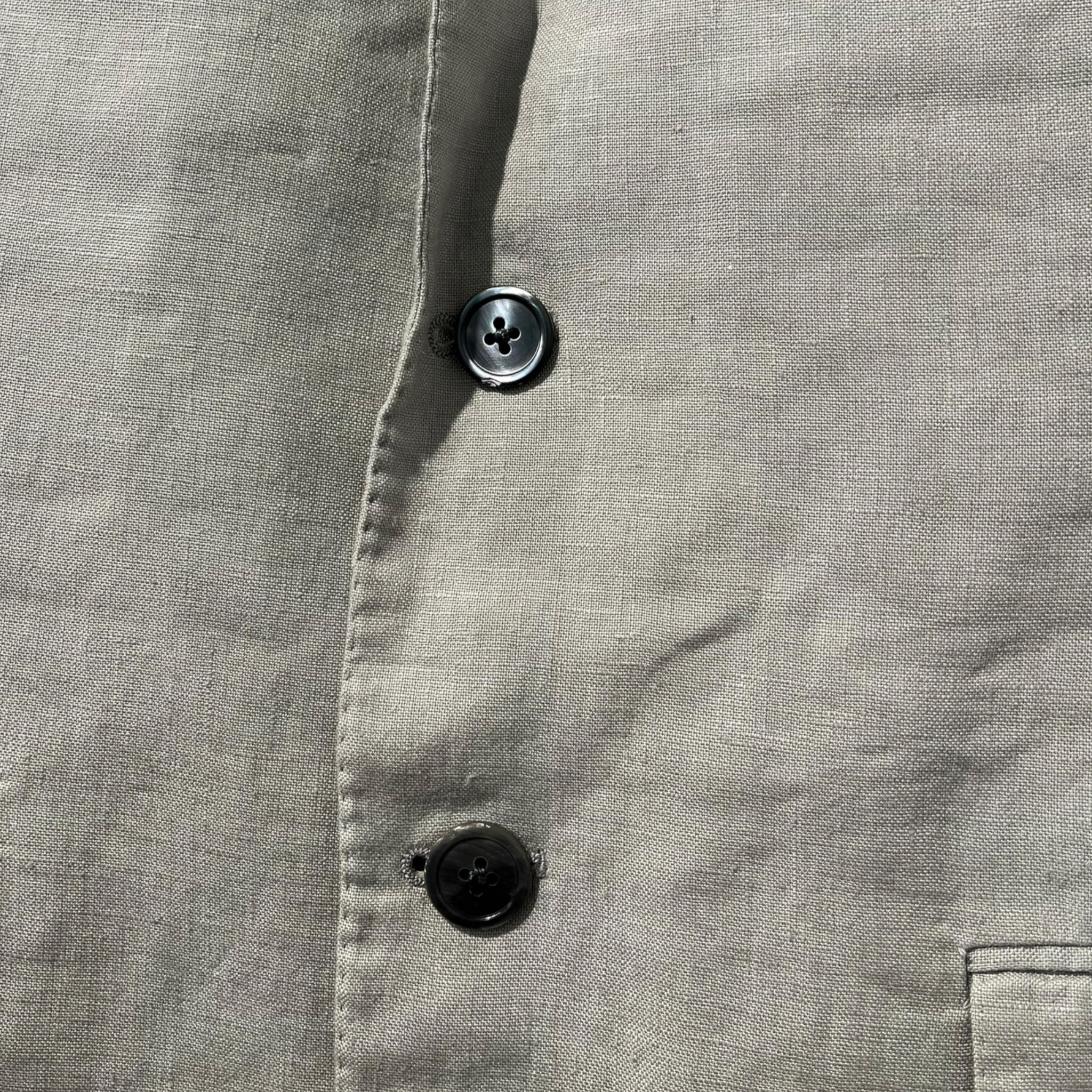 THOM BROWNE. NEW YORK/T&B Set/0/Linen/GRY/PLEATED PANTS W SUSPENDERS view 7