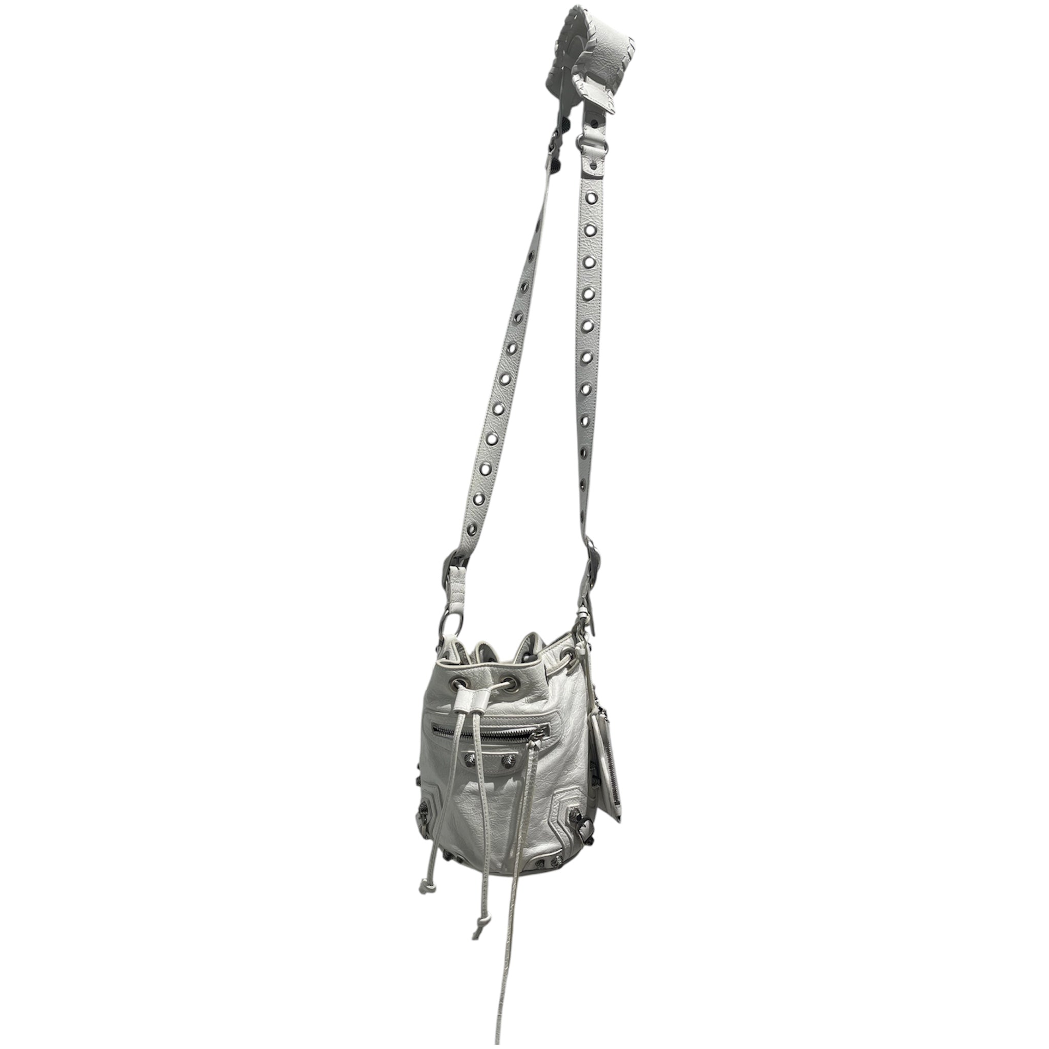 BALENCIAGA/Cross Body Bag/Leather/WHT/Le Cagole XS Bucket view 1