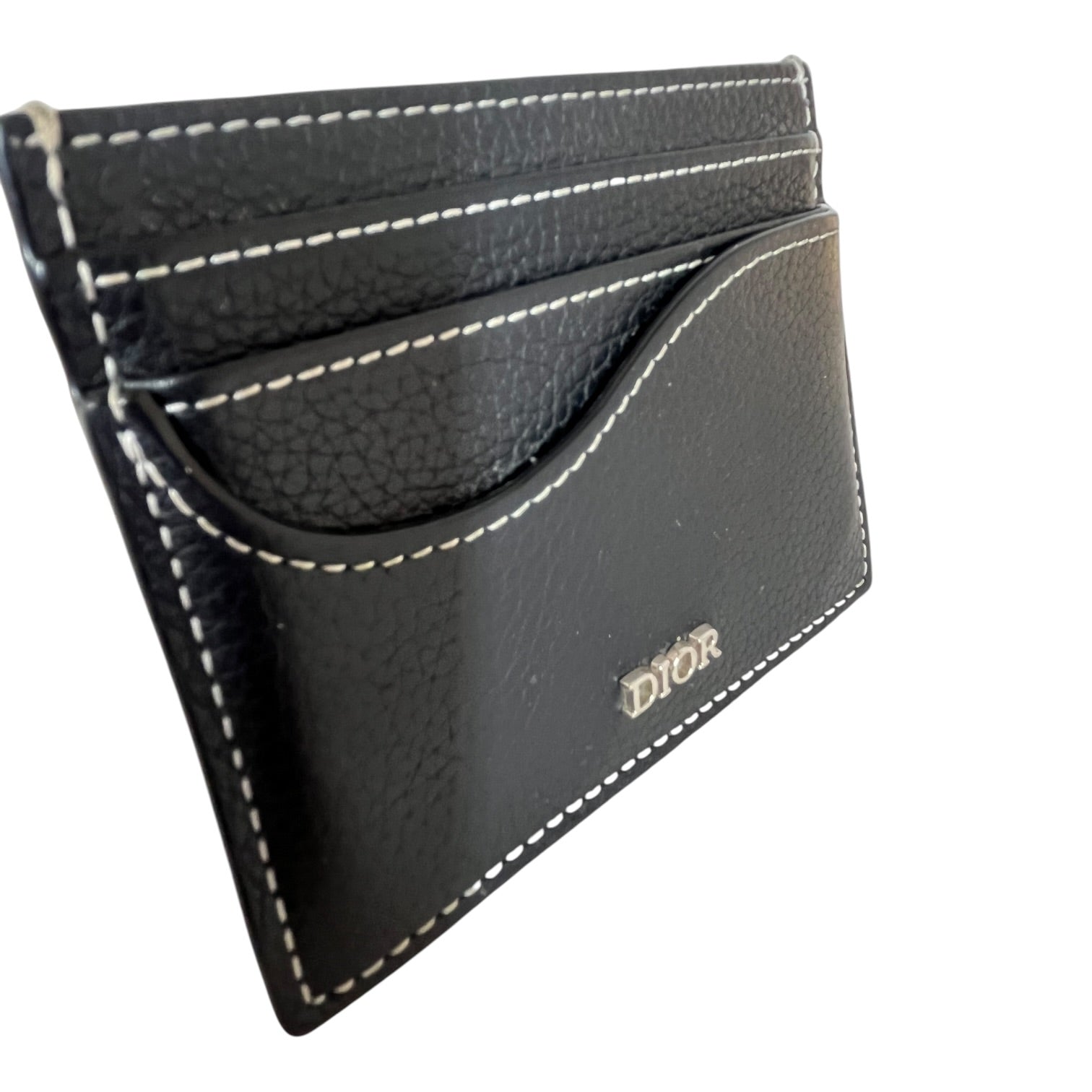 Christian Dior/Wallet/Leather/BLK/M's/Pebble Leather Saddle CardHold view 5