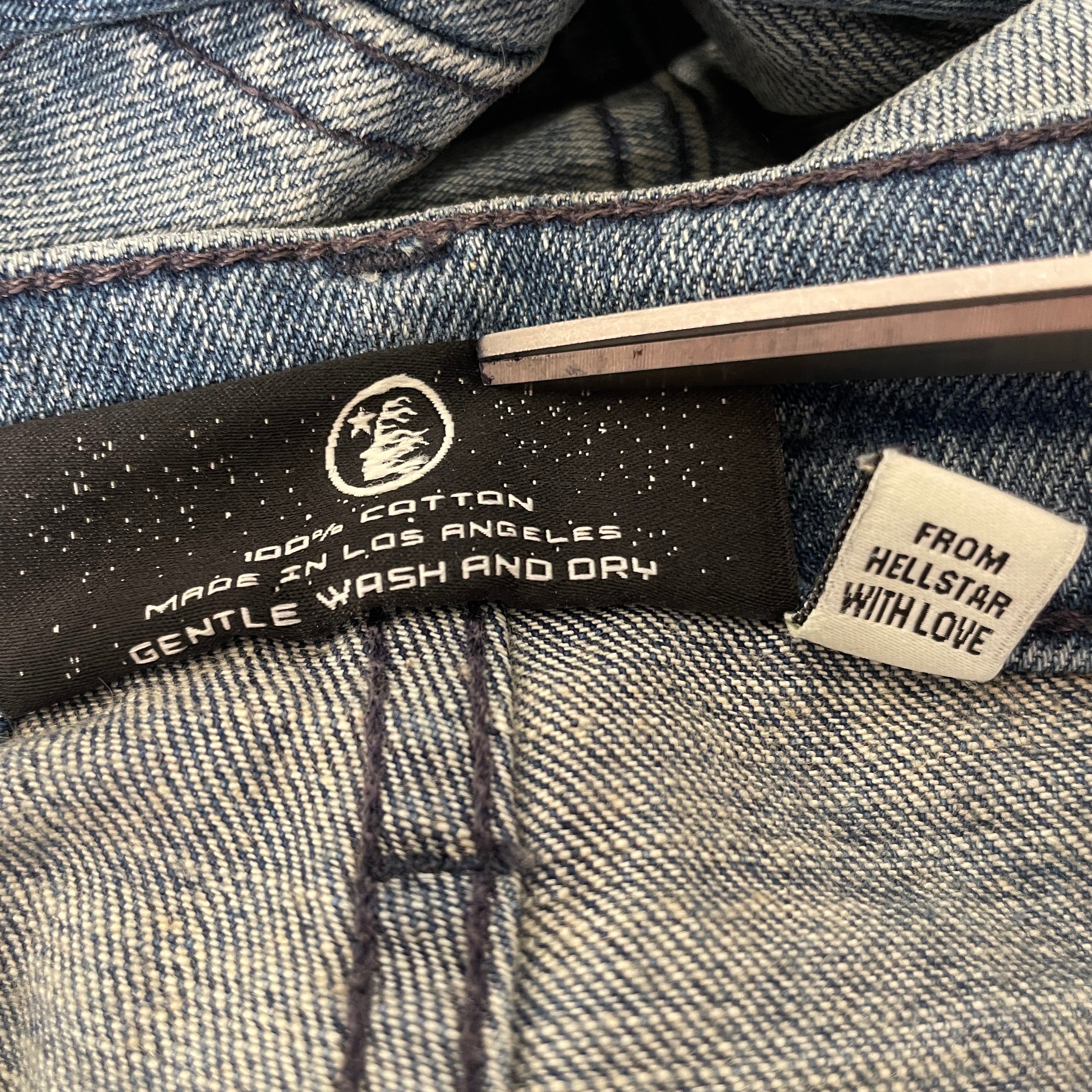 HELLSTAR/Pants/36/Cotton/IDG/WIDE LEG MED WASH FADED view 3