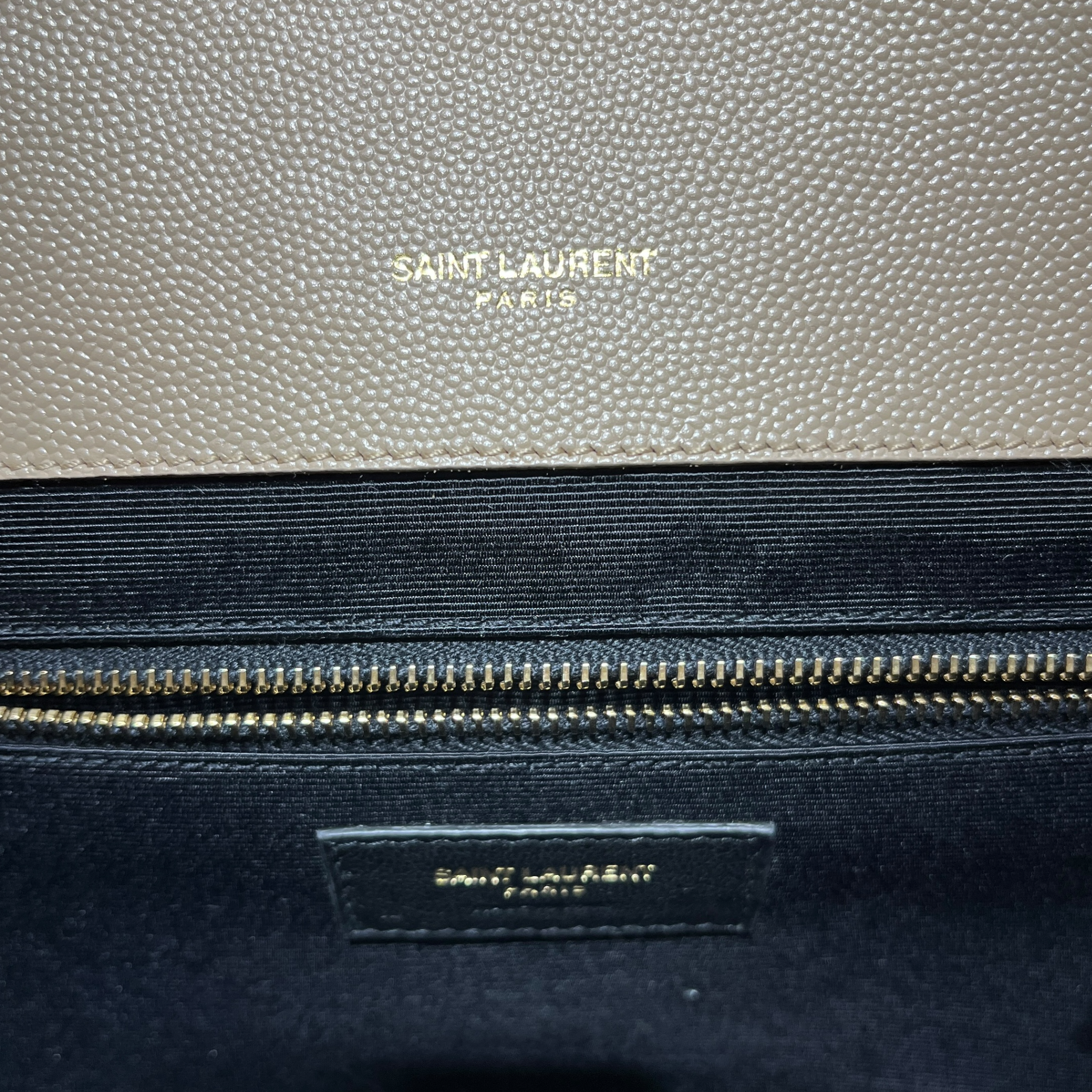 YVES SAINT LAURENT/Cross Body Bag/Leather/BEG/Envelope Quilted Shoulder Bag view 5