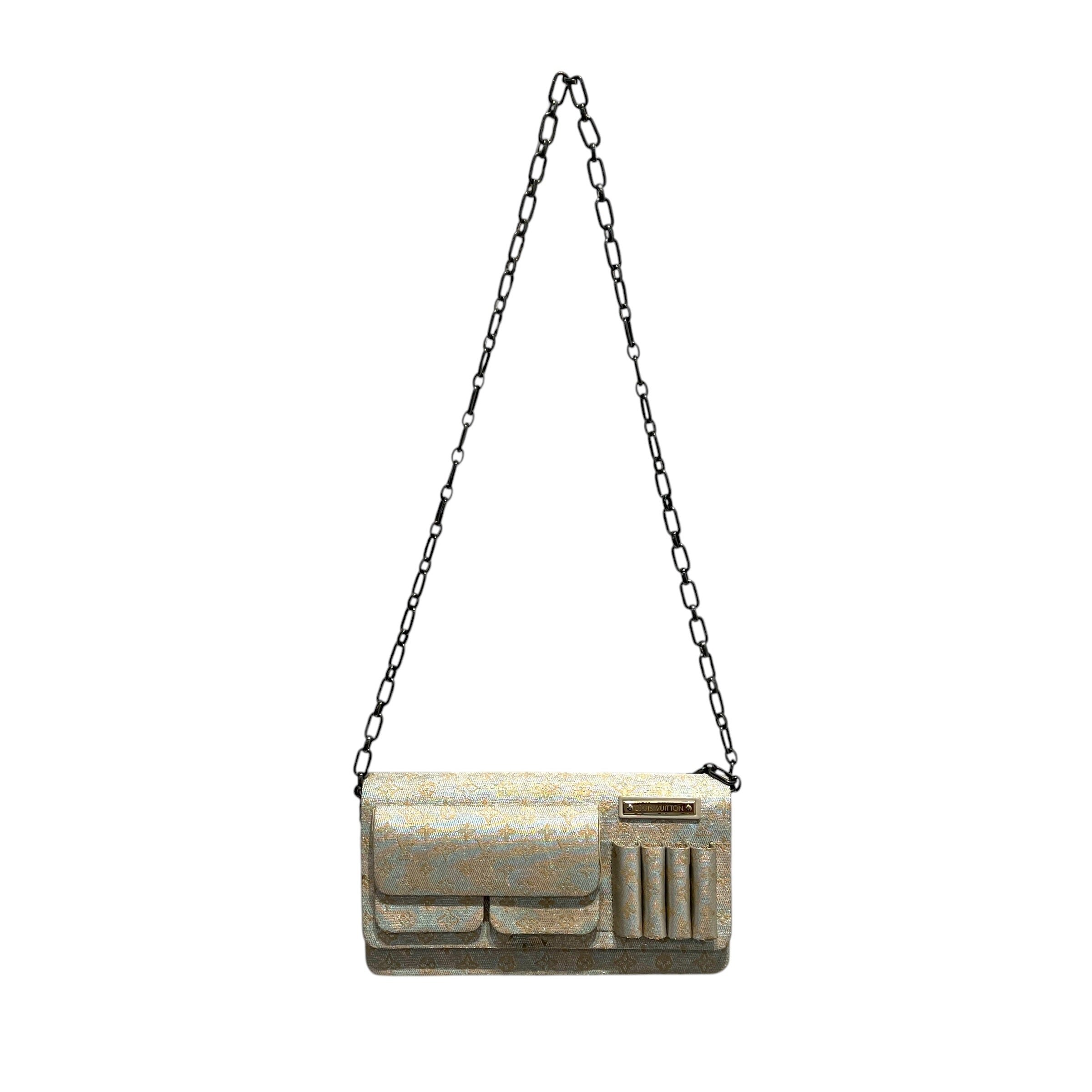 LOUIS VUITTON/Cross Body Bag/Monogram/SLV/2002 CRUISE LINE METALLIC view 3