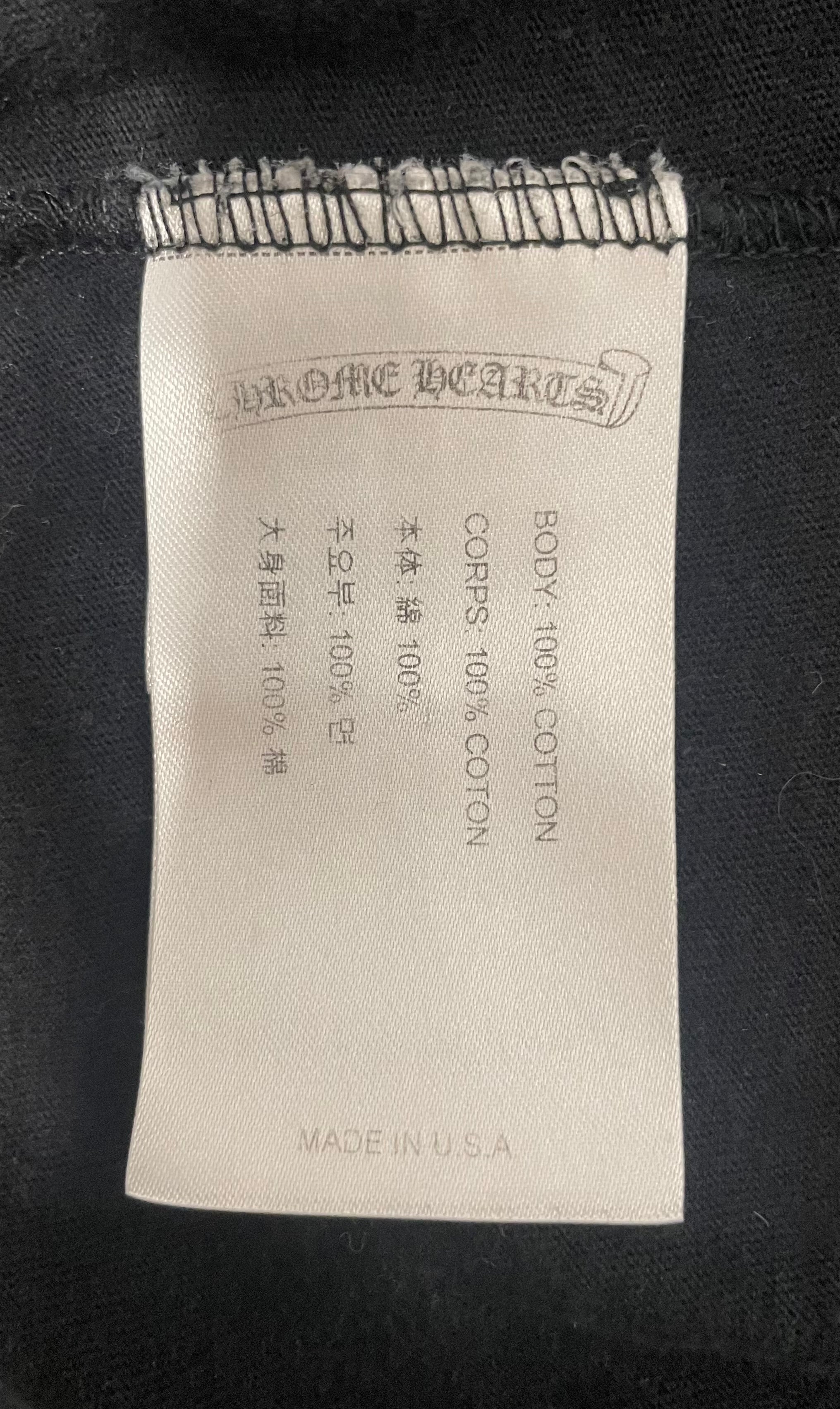 CHROME HEARTS/T-Shirt/M/Cotton/BLK/Graphic/Cemetery Crosses Down The back view 4