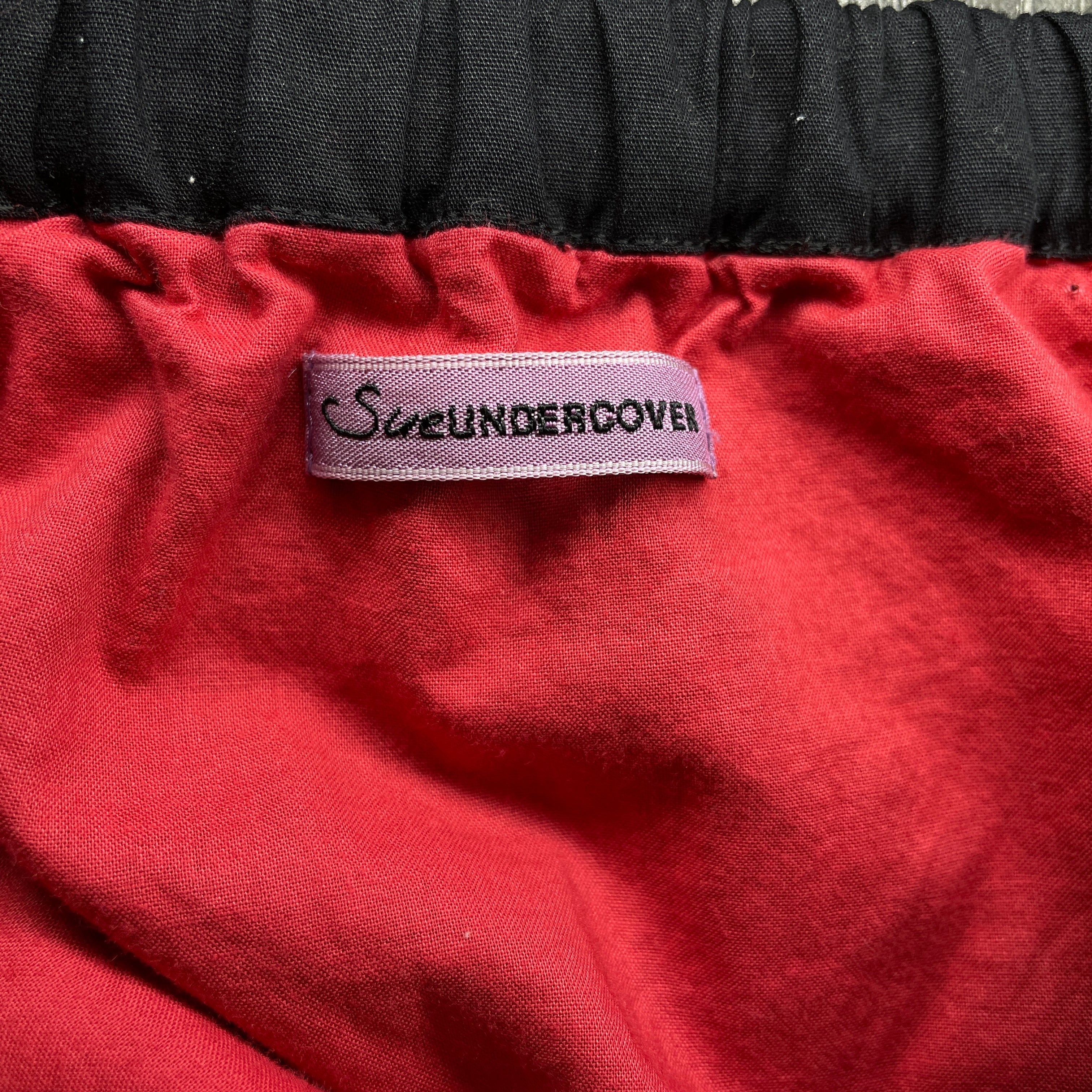 Sue UNDERCOVER/Skirt/1/Cotton/RED/TIE WASTE BLACK BACK view 3