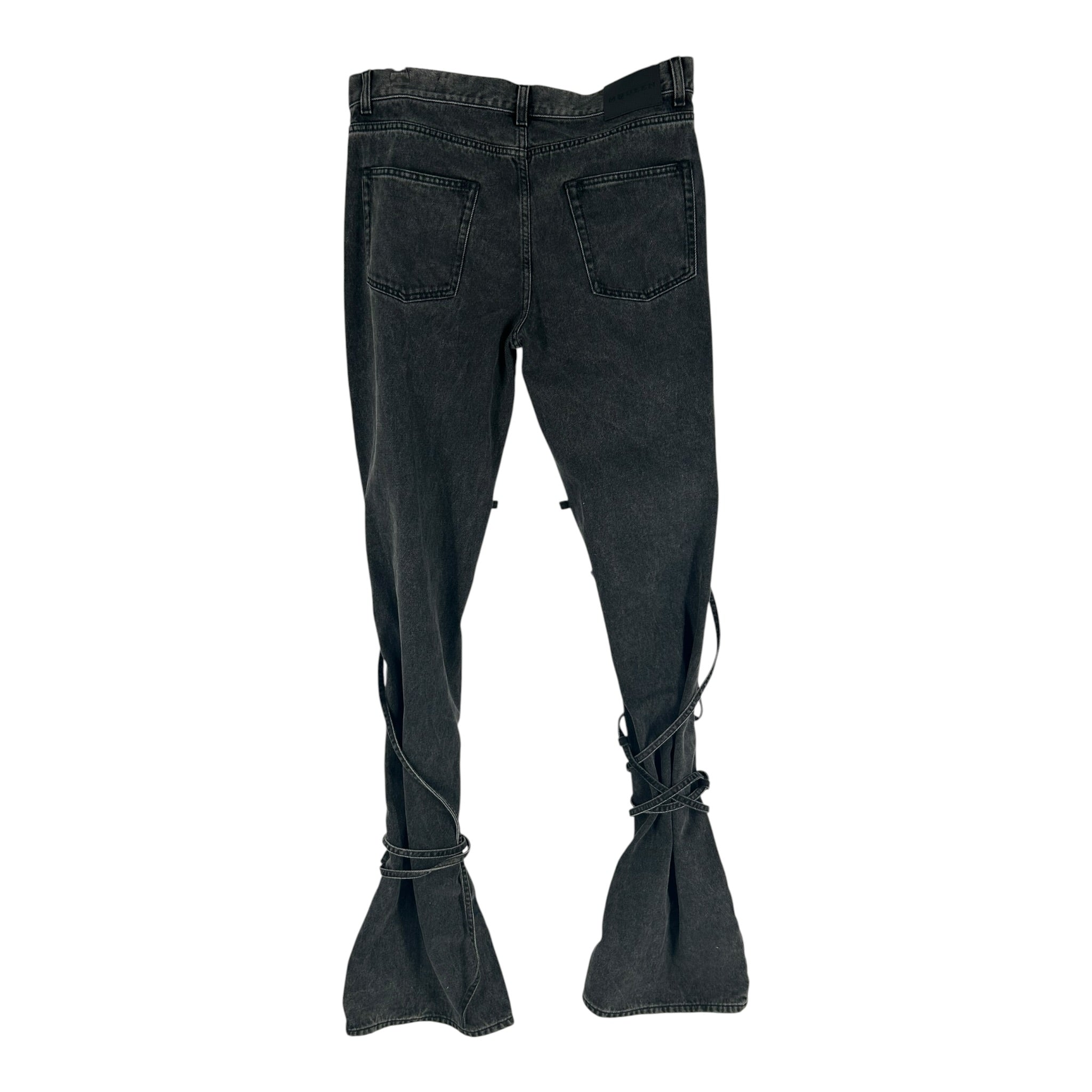 Alexander McQueen/Straight Pants/54/Cotton/BLK/bondage straps view 2
