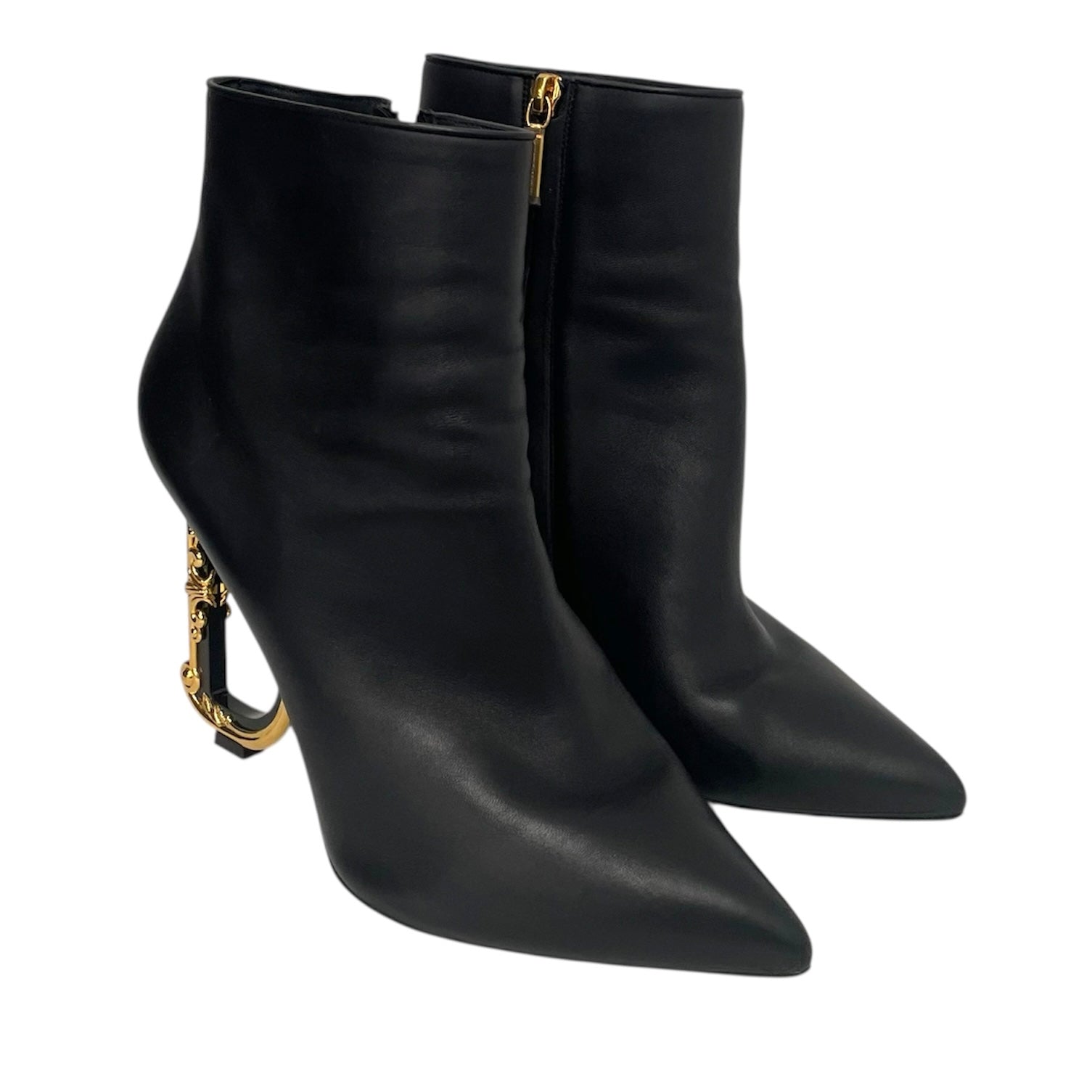 DOLCE&GABBANA/Ankle Boots/EU 41/Leather/BLK/D&G HEEL view 1