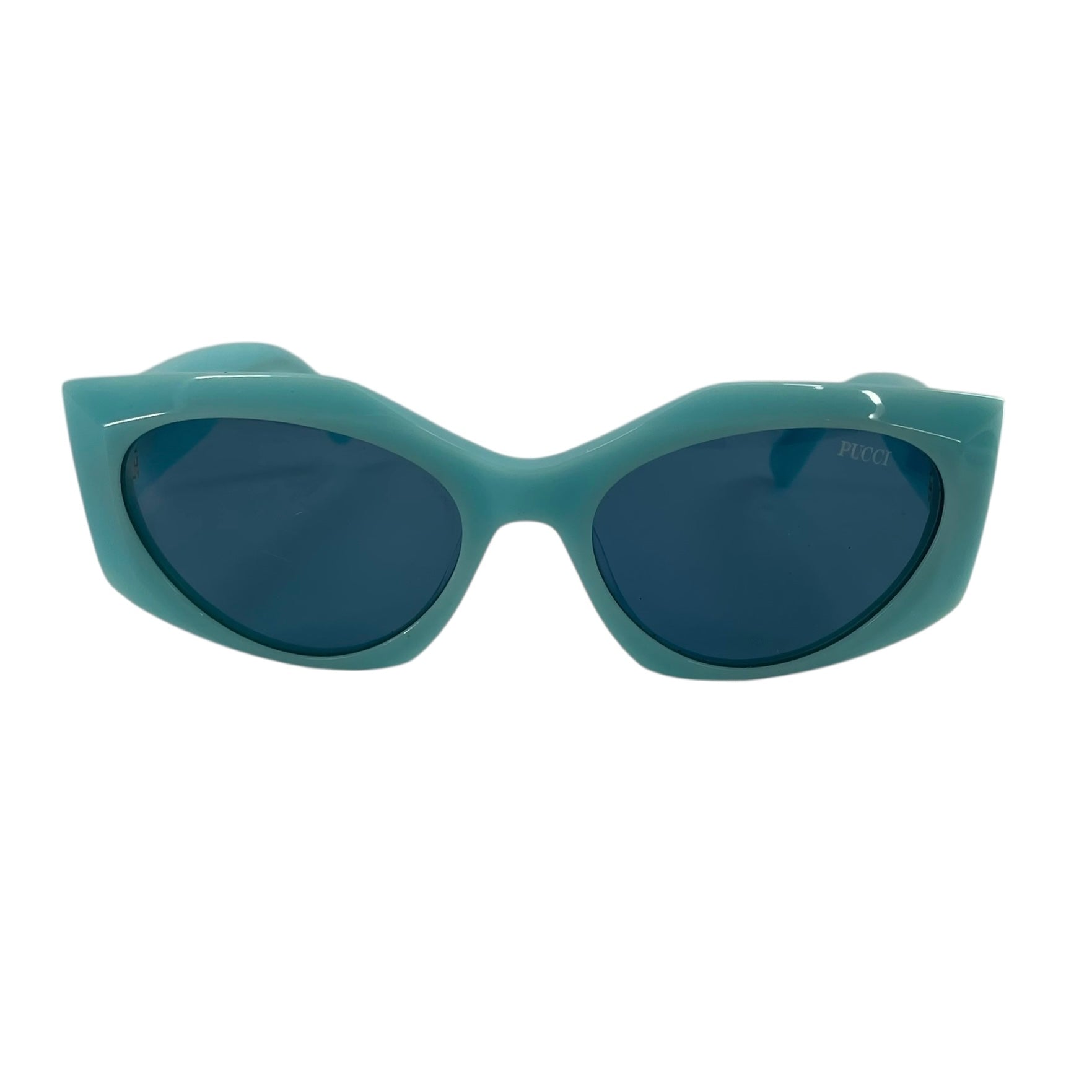 EMILIO PUCCI/Sunglasses/Plastic/BLU/Oval/TURQUOISE FISH ON ARMS view 1