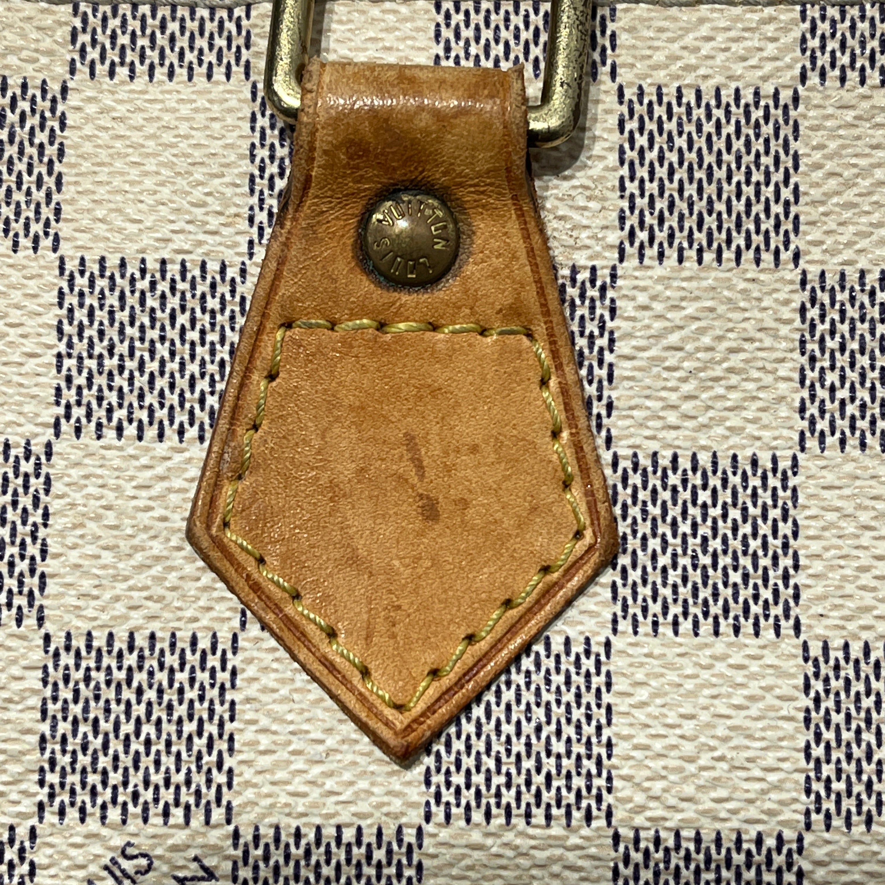 LOUIS VUITTON/Hand Bag/Monogram/Leather/CRM/SPEEDY 30 DAMIER AZUR view 8