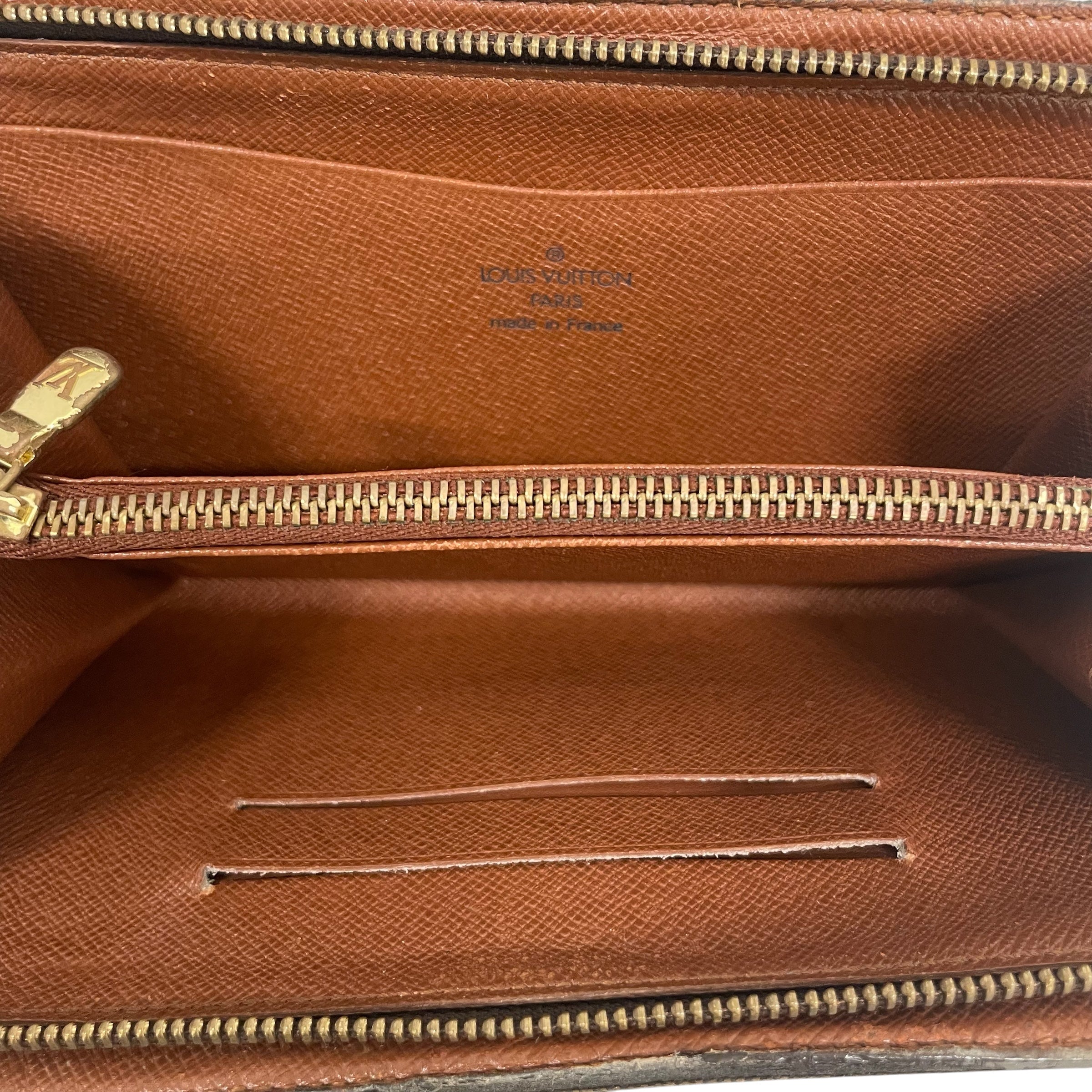 LOUIS VUITTON/Long Wallet/All Over Print/Leather/MLT/L's/gld/brw in/zippy wallet/blk lo view 3