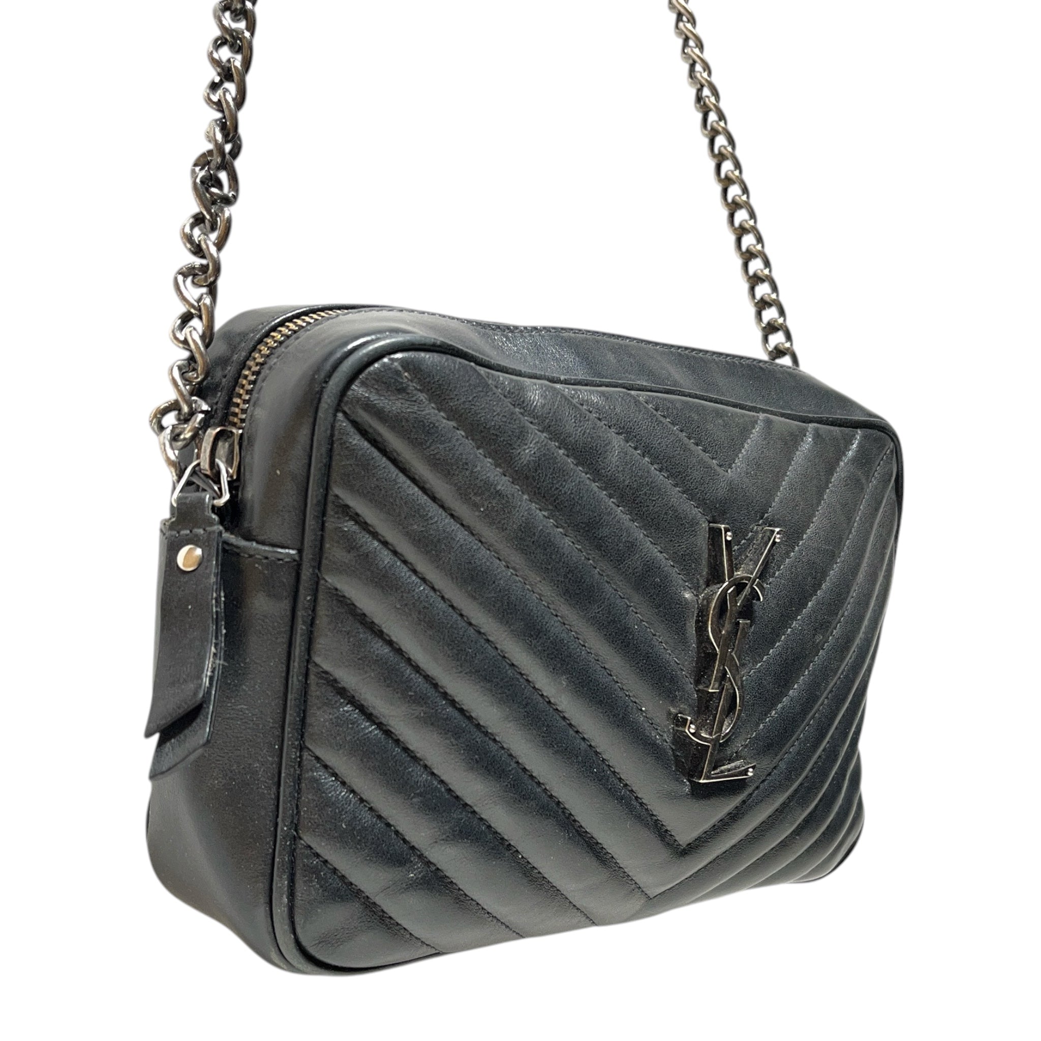 YVES SAINT LAURENT/Cross Body Bag/Leather/BLK/Quilted Leather Bag view 4