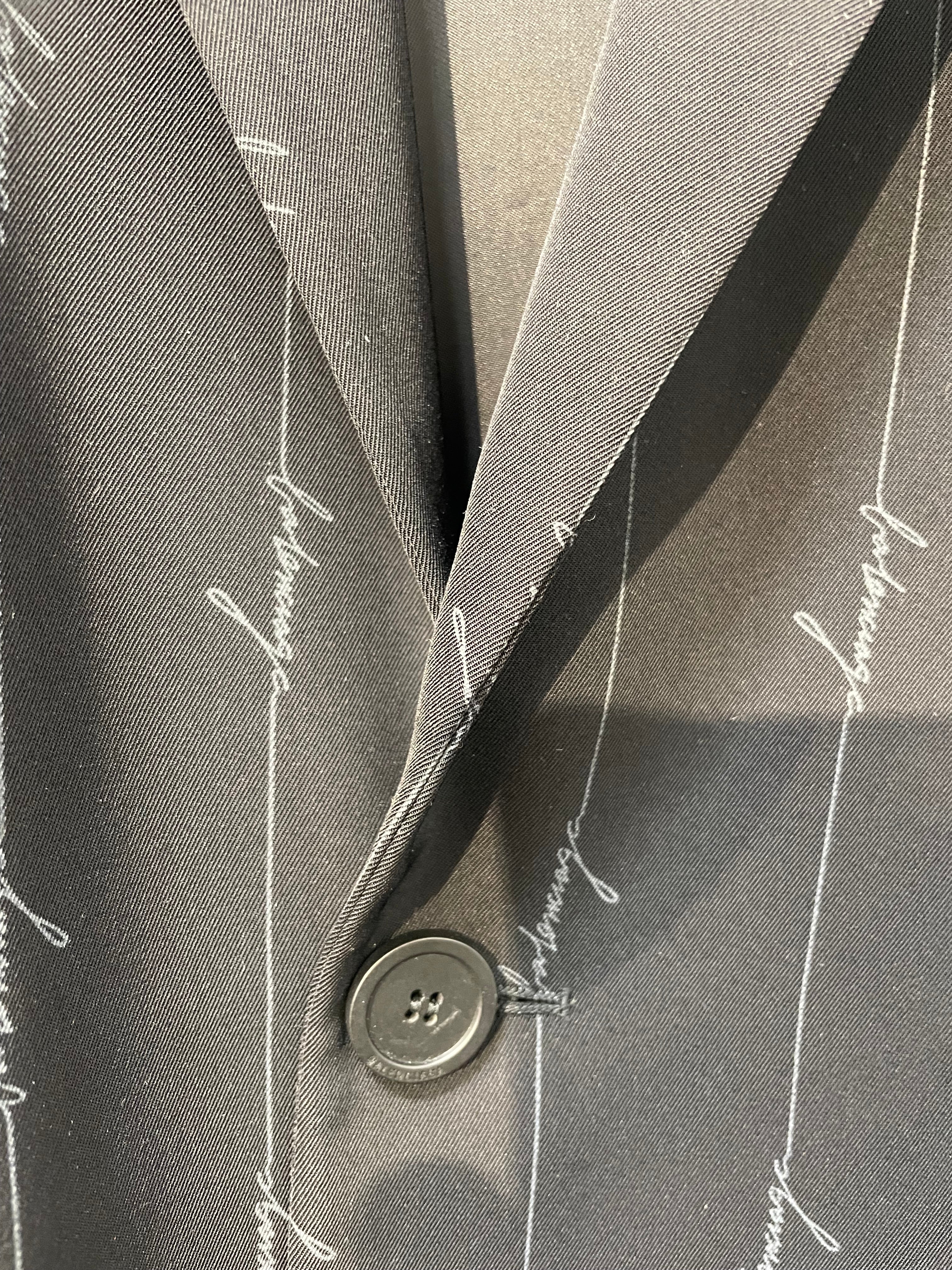 BALENCIAGA/Tailored Jkt/46/Polyester/BLK/Graphic/Signature Logo Boxy view 3