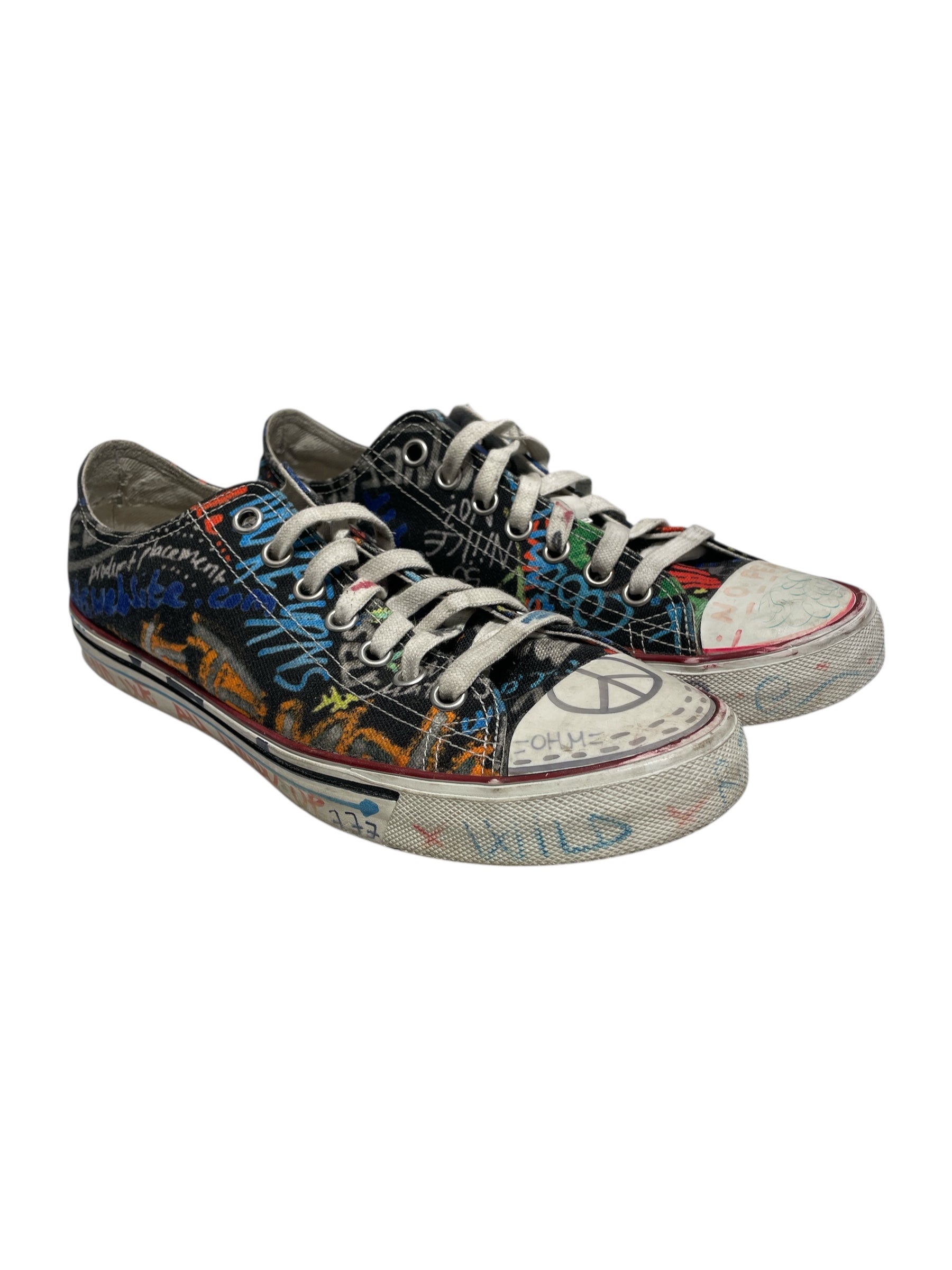 VETEMENTS/Low-Sneakers/US 8/Graphic/MLT/graffiti low view 1