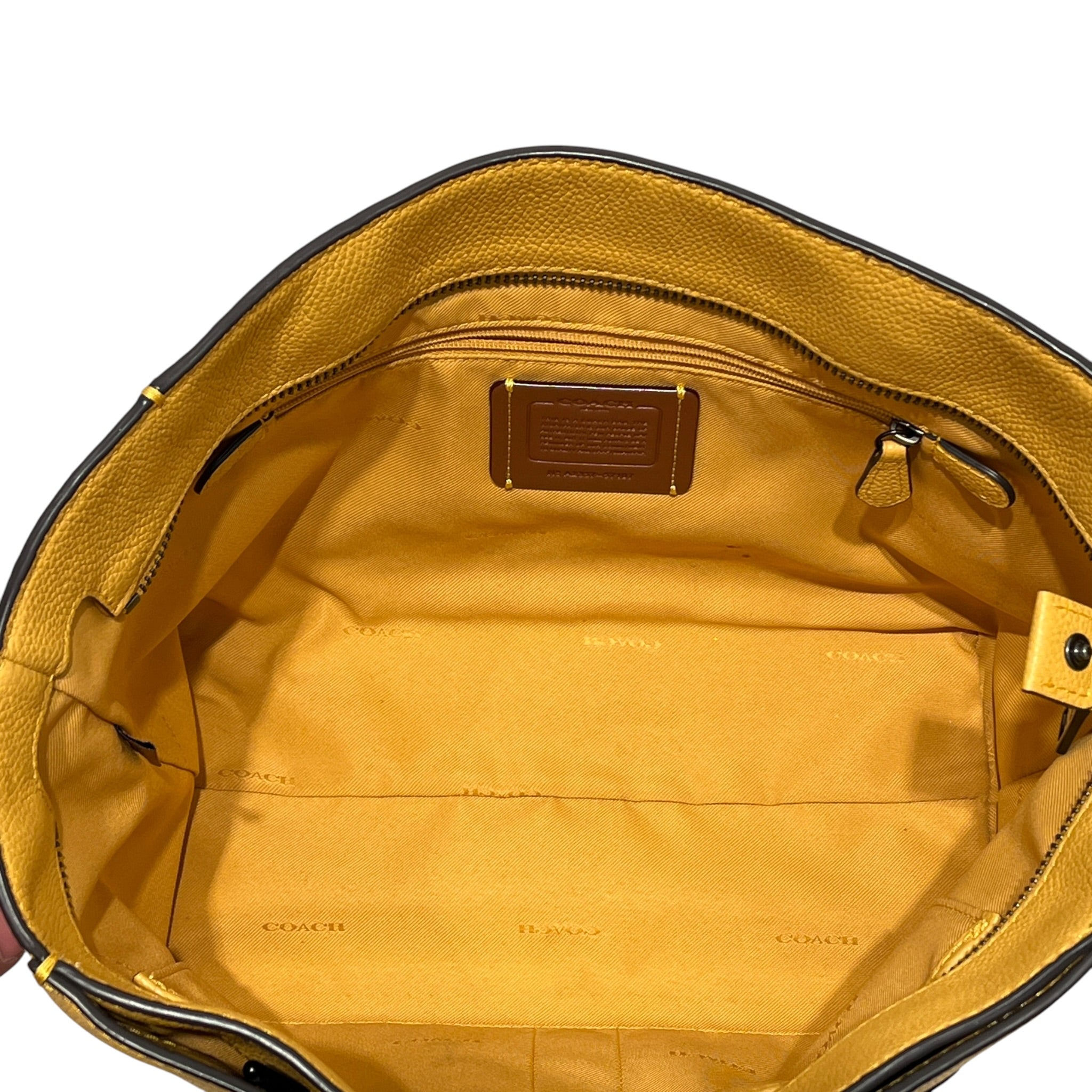 COACH/Hand Bag/Leather/YEL/LEATHER TOTE view 4