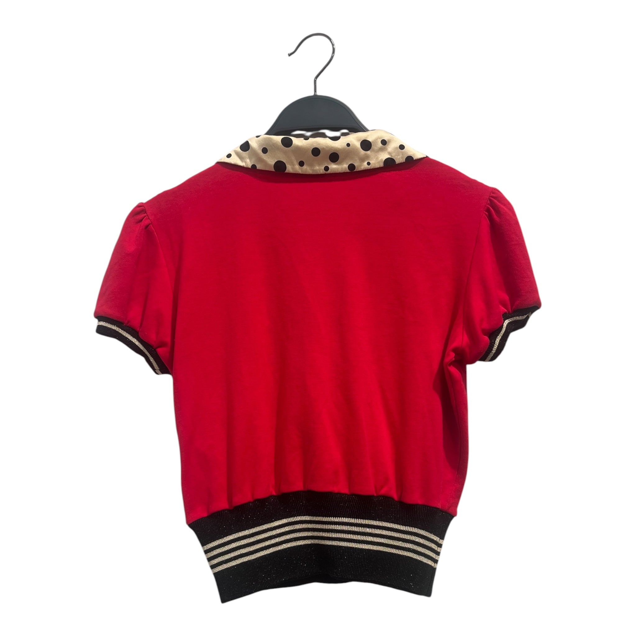 D&G/SS Blouse/XS/Cotton/RED/poka dot neck view 2