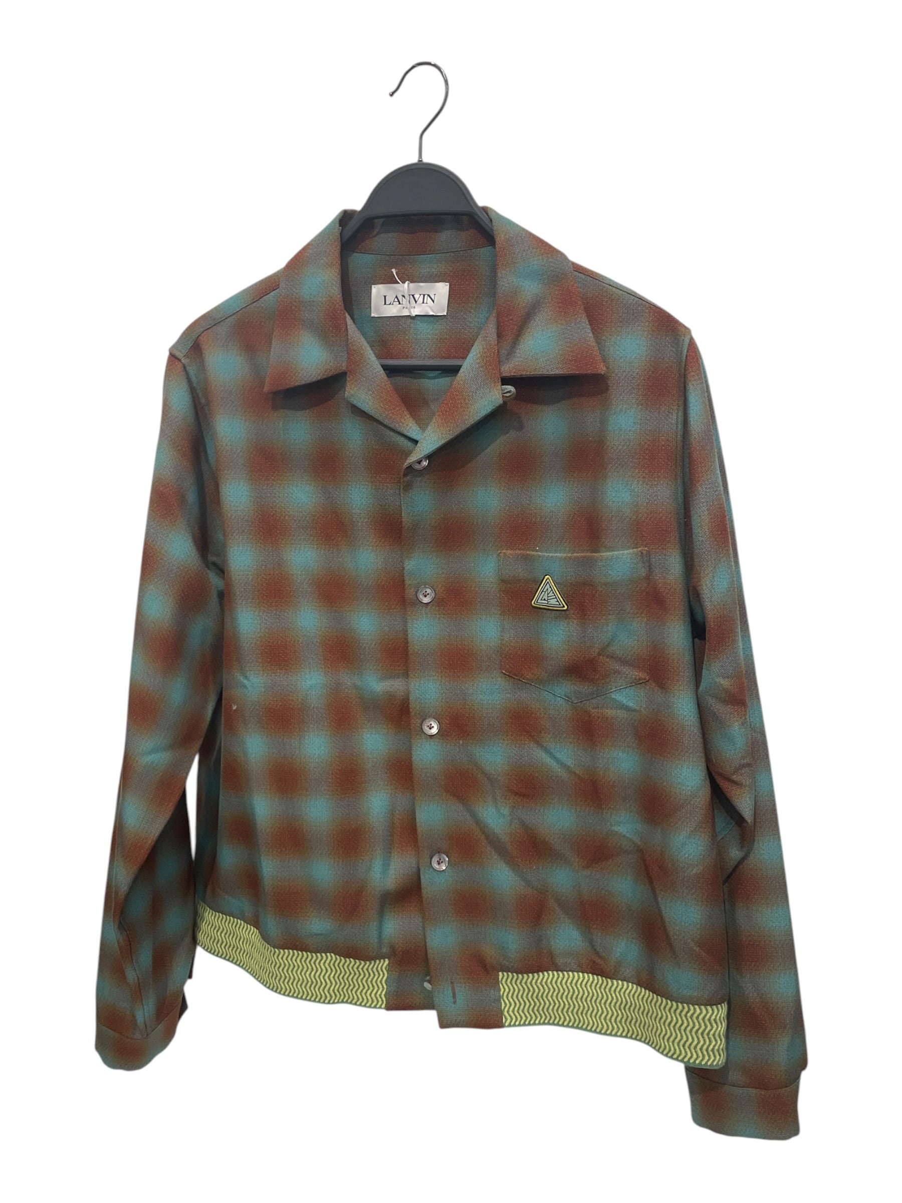 LANVIN/LS Shirt/41/Cotton/BLU/Plaid/BLU/BROWN PLAID view 1