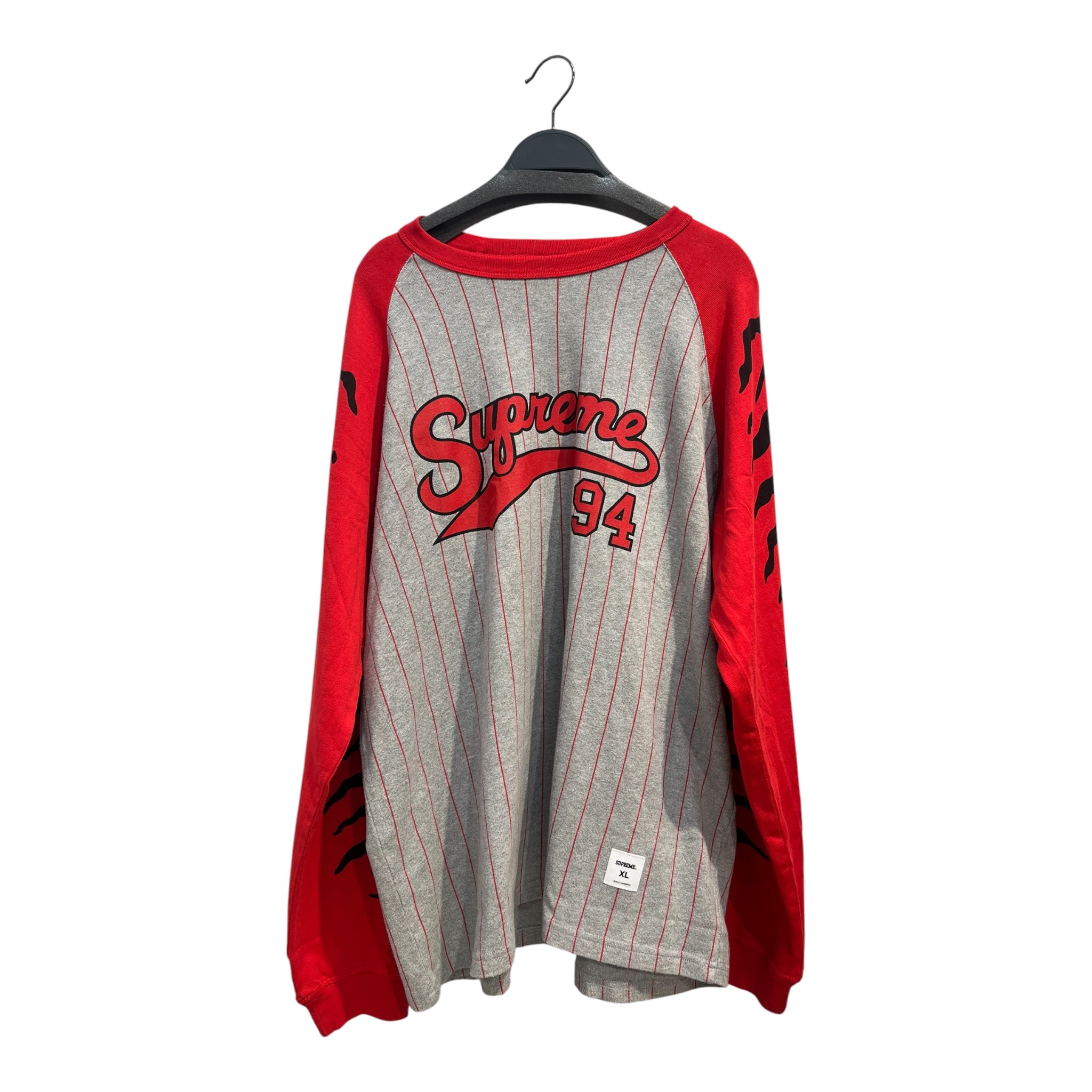 Supreme/LS T-Shirt/XL/Cotton/RED/Graphic/tiger sleeve raglan baseball94 view 1
