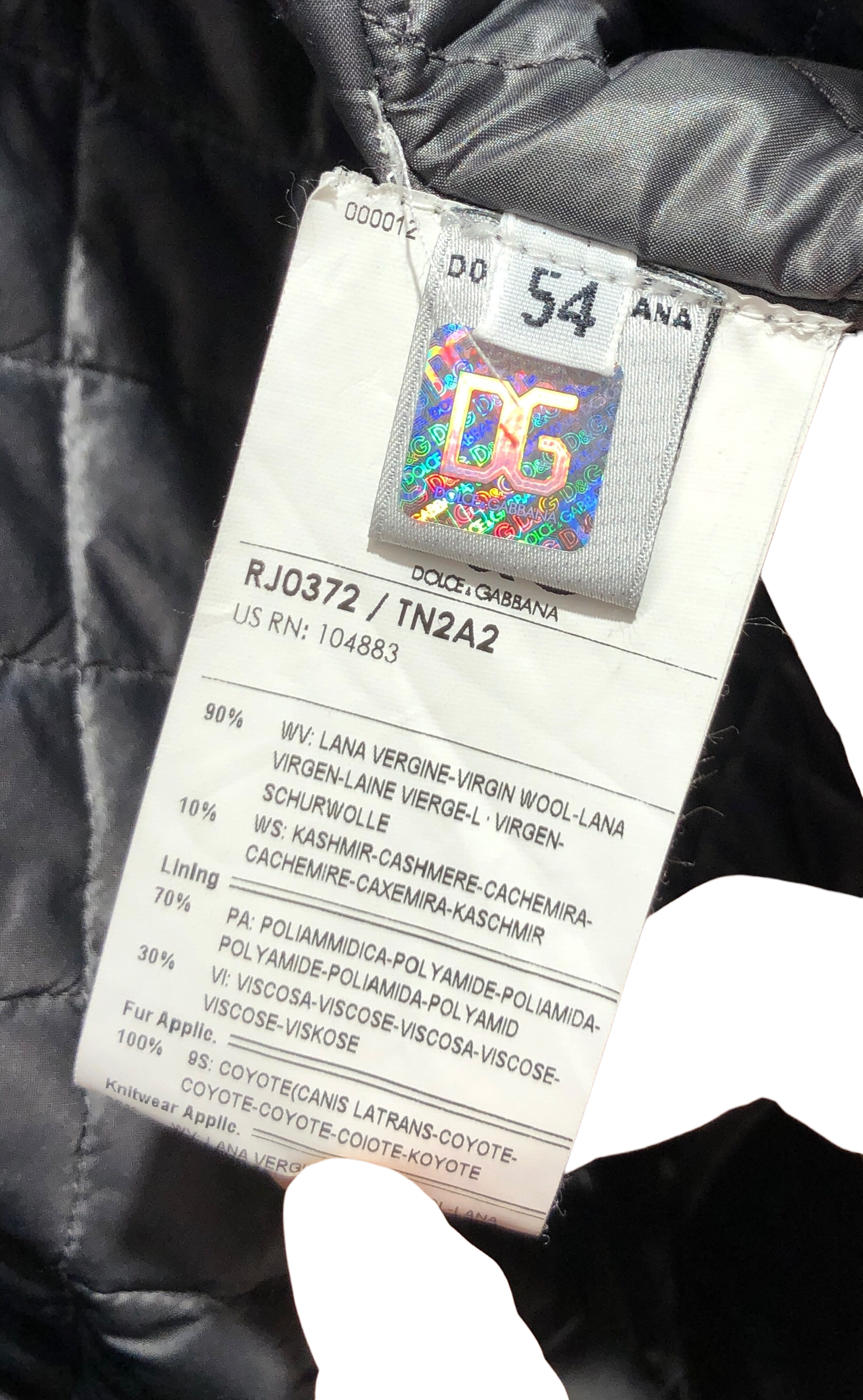 DOLCE&GABBANA/Coat/54/Wool/BLK/2 in 1 fur lined hood coat view 6
