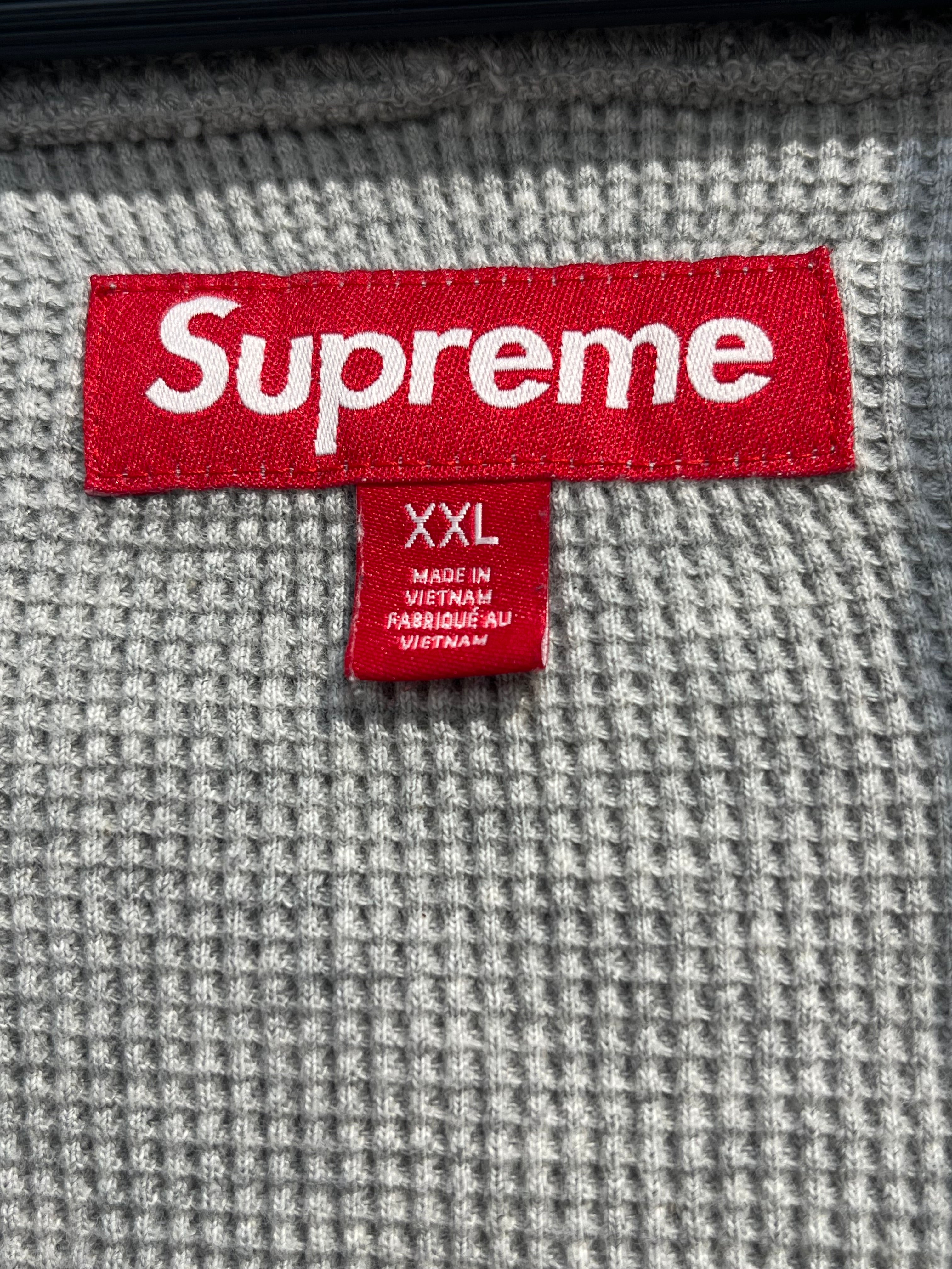Supreme/Zip Up Hoodie/XXL/Cotton/GRY/MFG WAFFLE KNIT ZIP UYP view 3