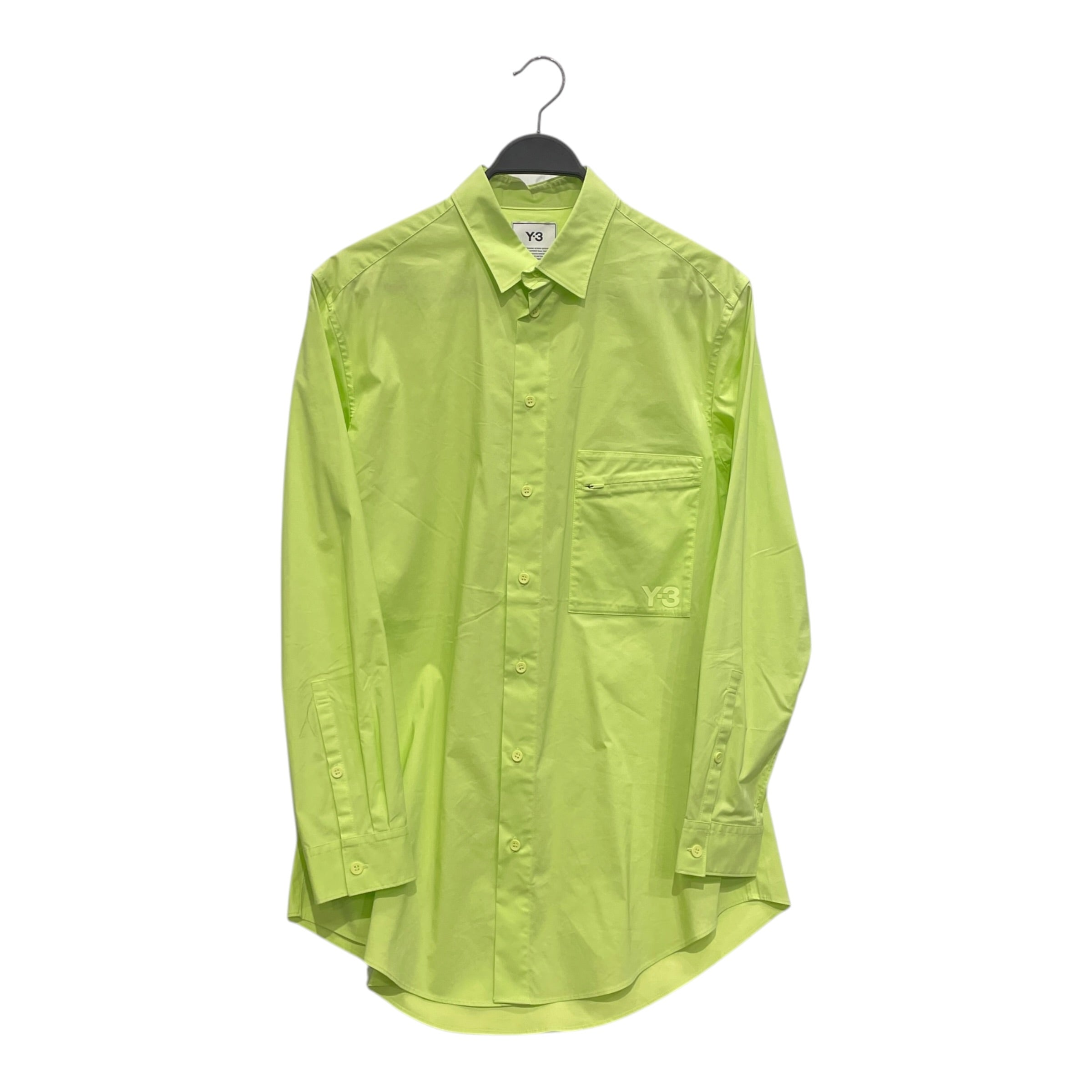 Y-3/LS Shirt/S/Cotton/GRN/ZIPPER POCKET BUTTON UP view 1